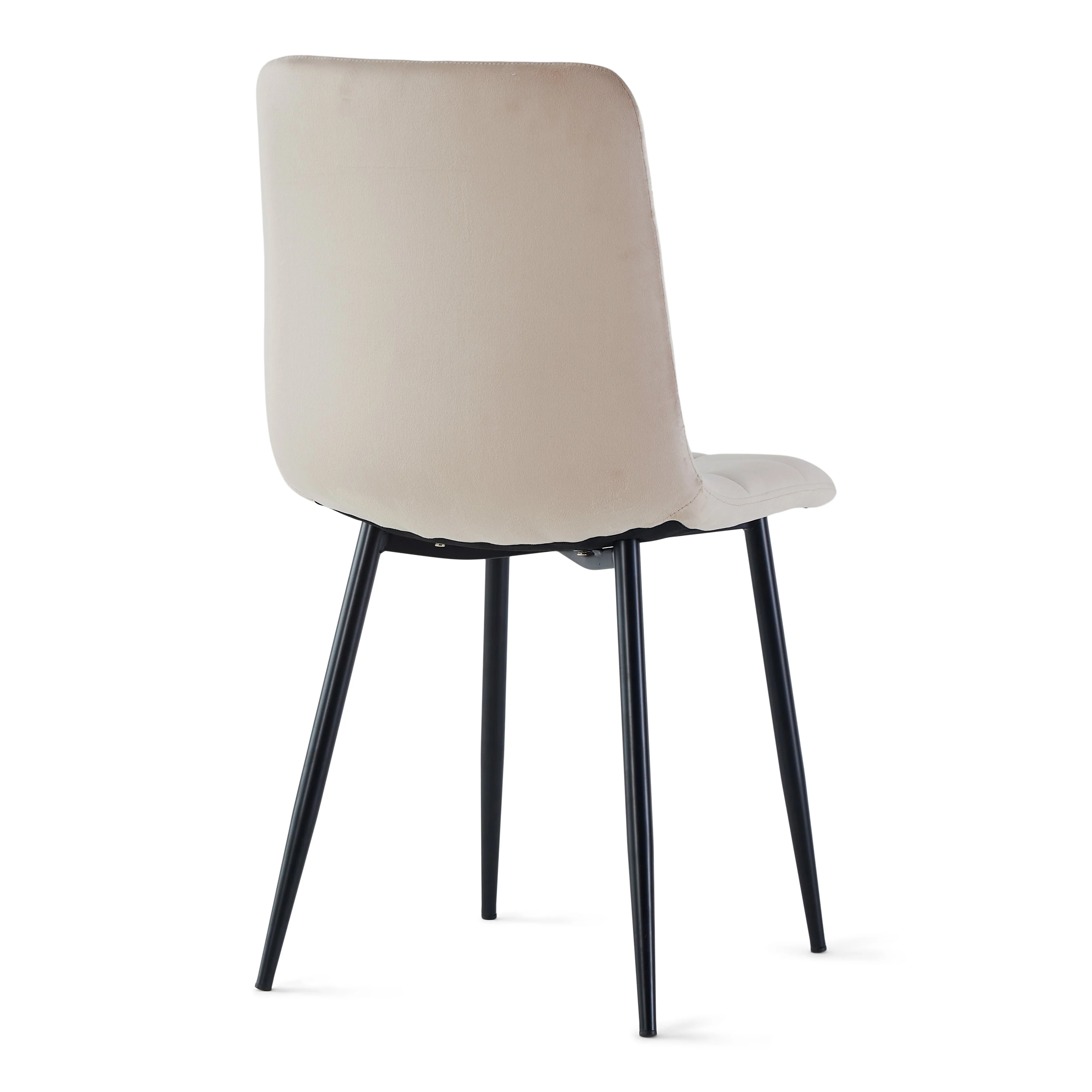 Jessi matstol - beige sammet med svarta metallben - Image 2