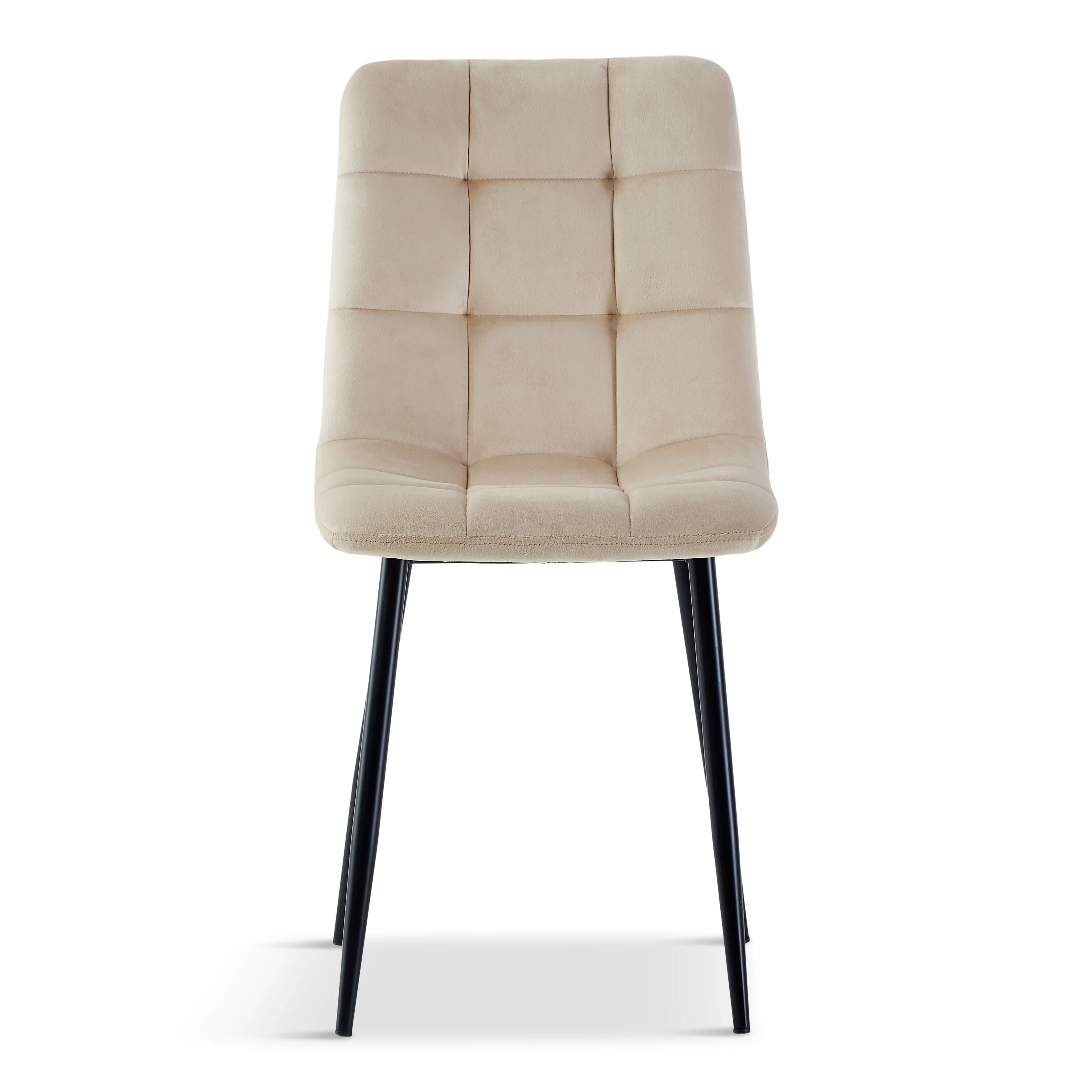 Jessi matstol - beige sammet med svarta metallben - Image 3