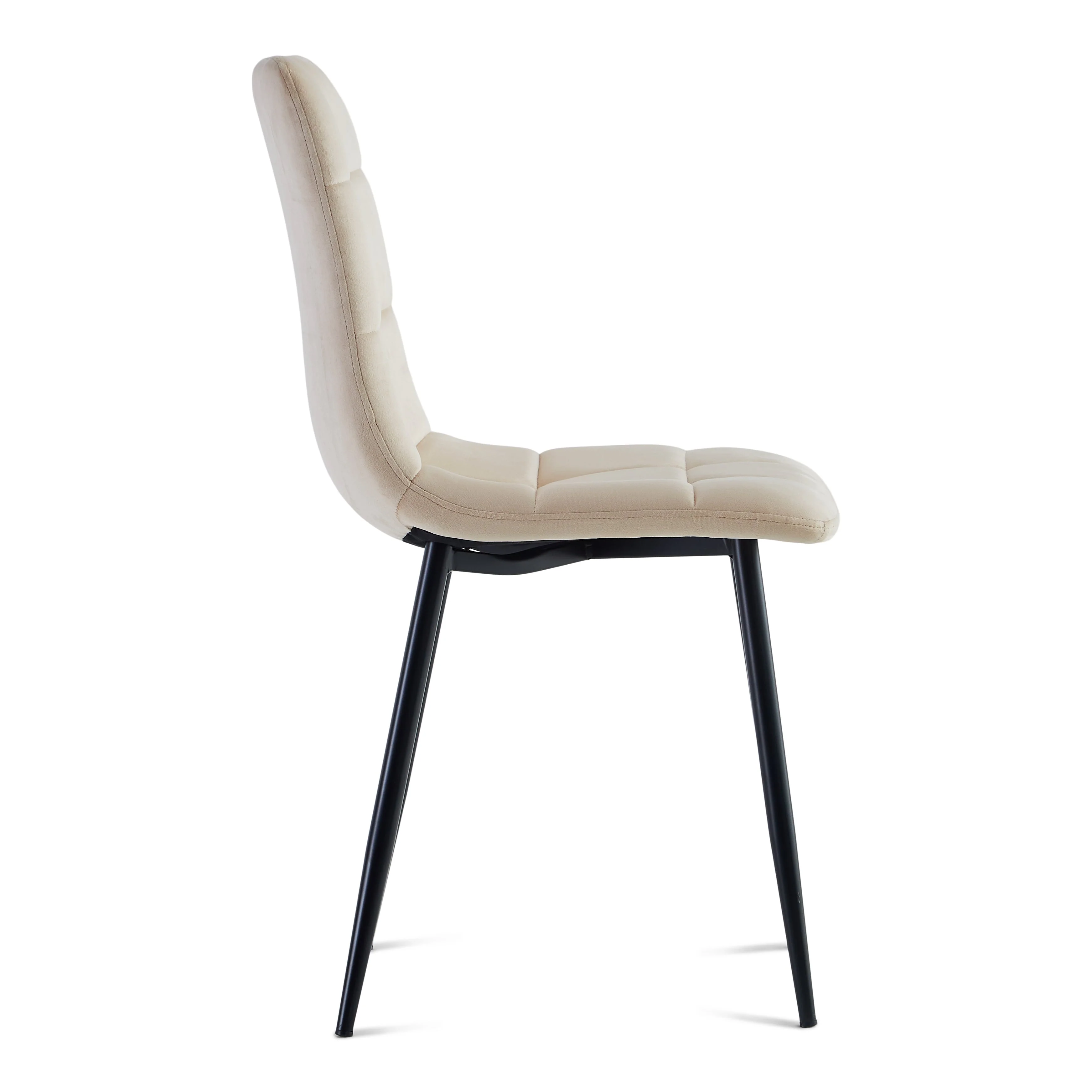 Jessi matstol - beige sammet med svarta metallben - Image 4