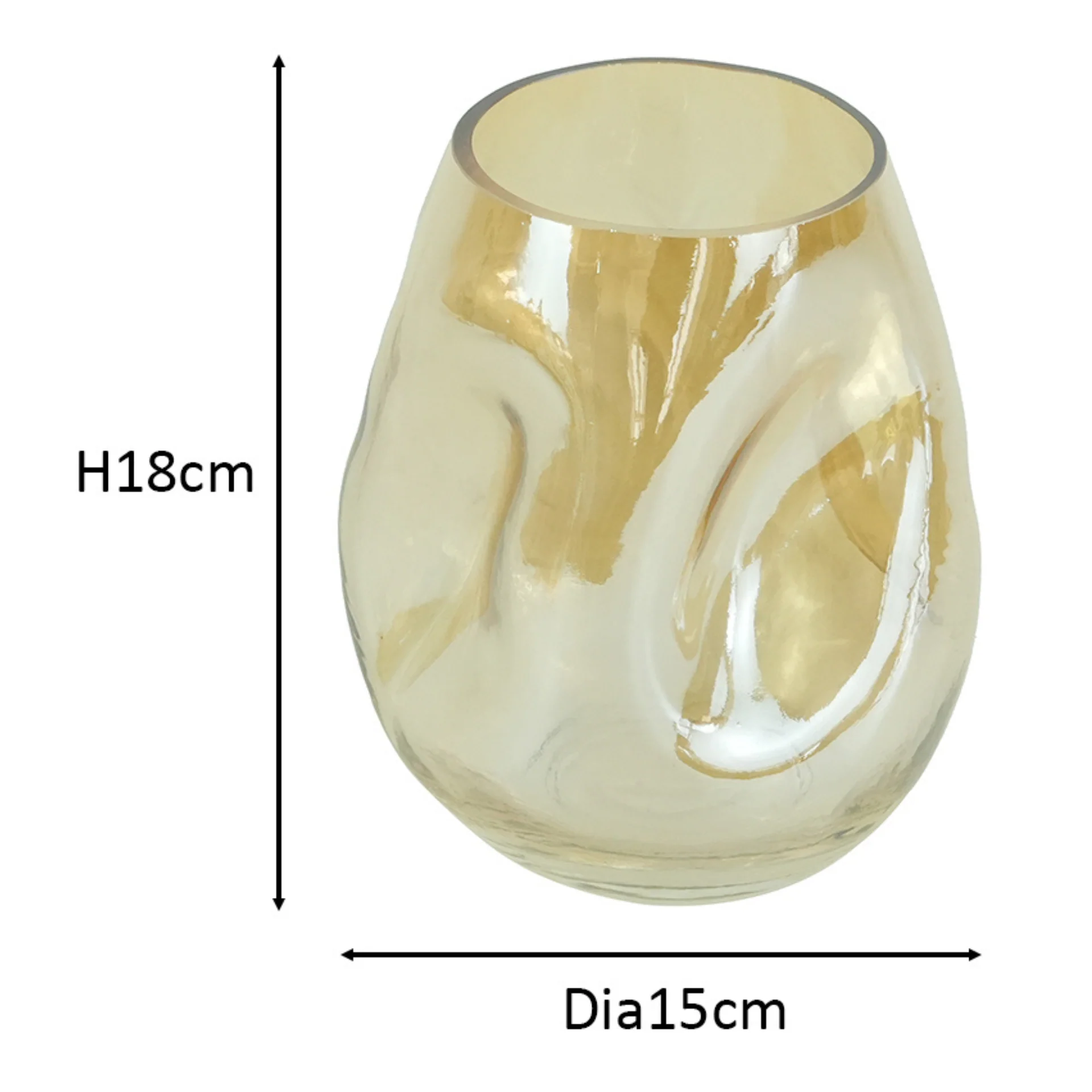 Joy glasvas rökfärgad 18 cm - Image 4