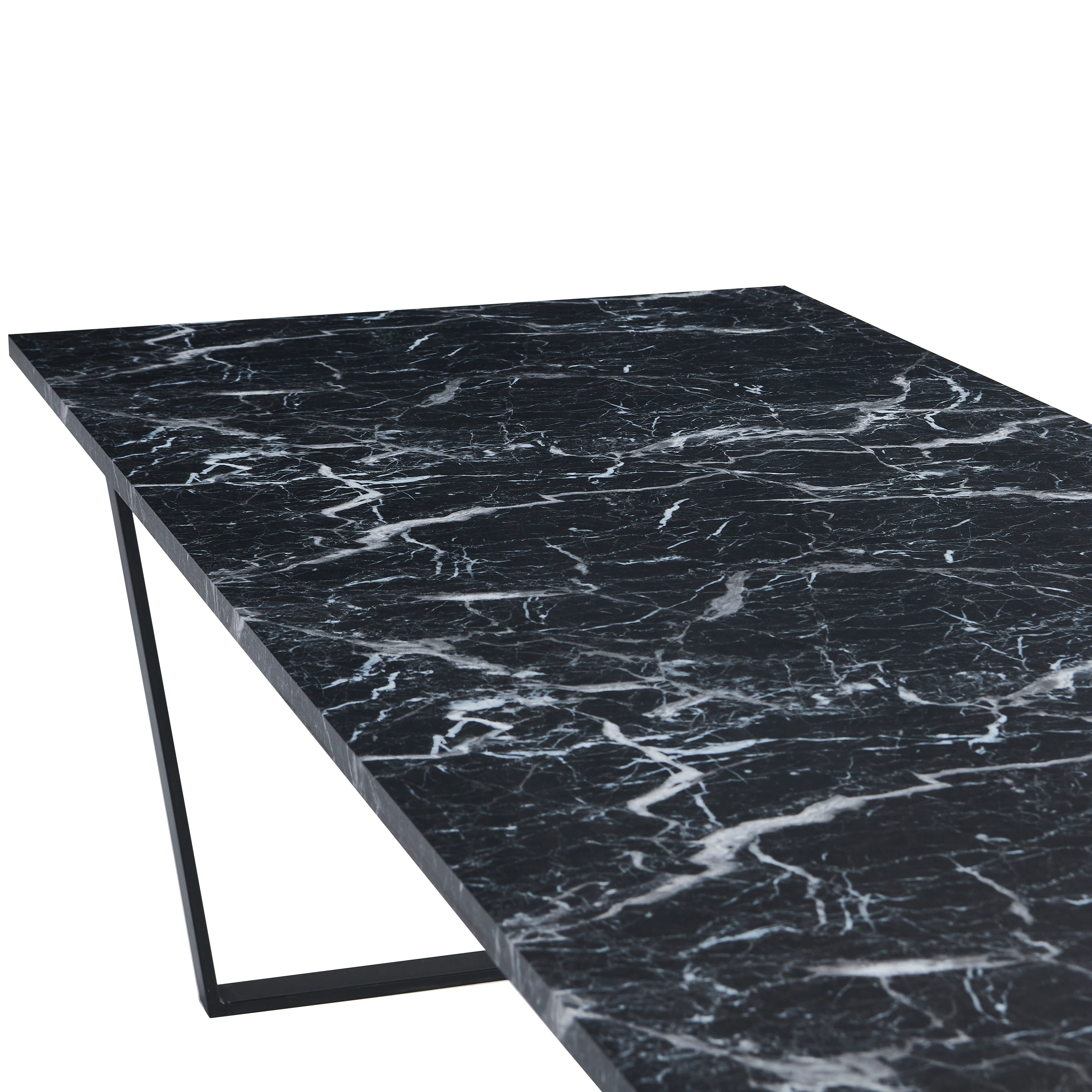 Karl - Svart matbord med marmorprint, 210 x 90 cm - Image 3
