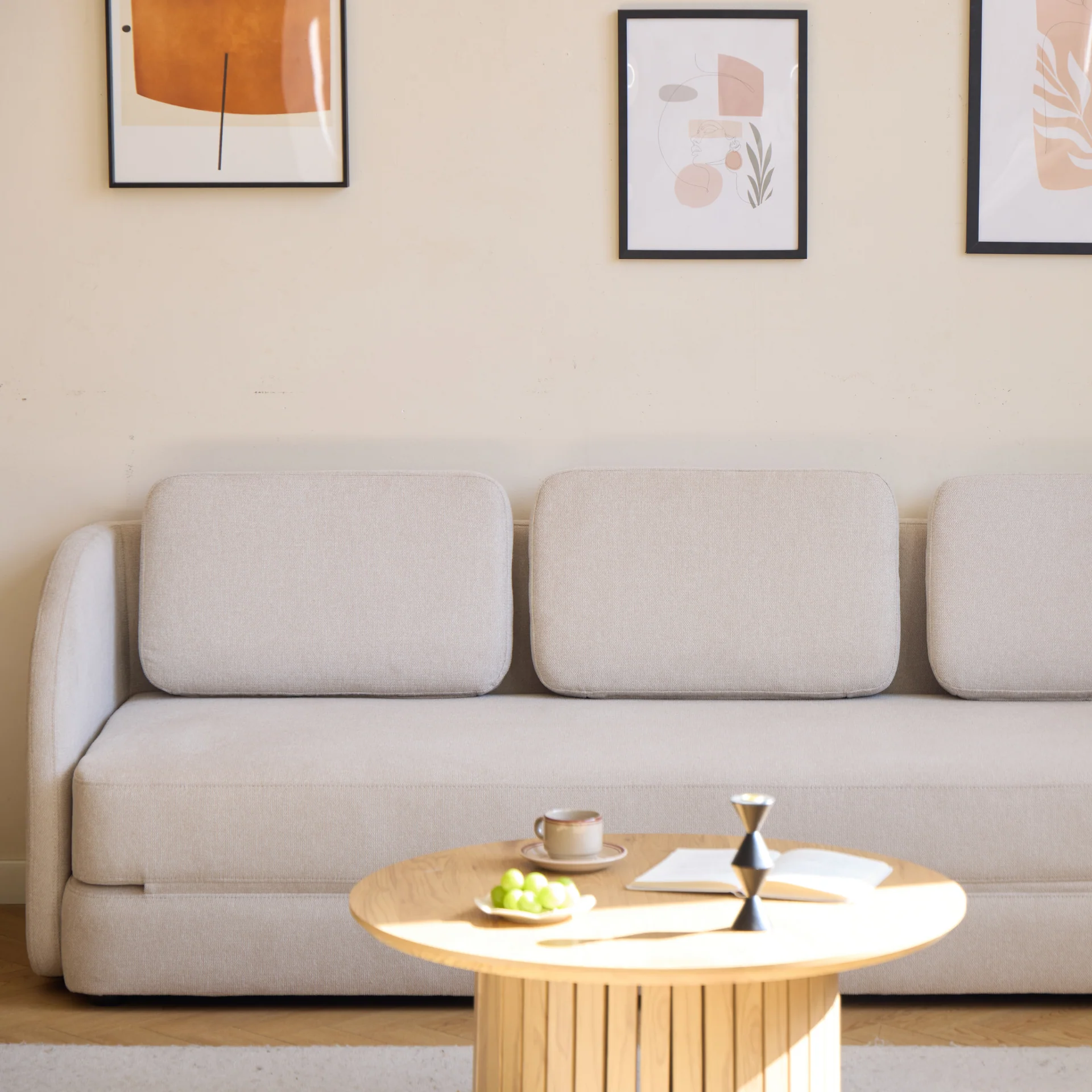 Katarina hopfällbar bäddsoffa beige L: 217 x D: 77/145 x H: 75 cm - Image 3
