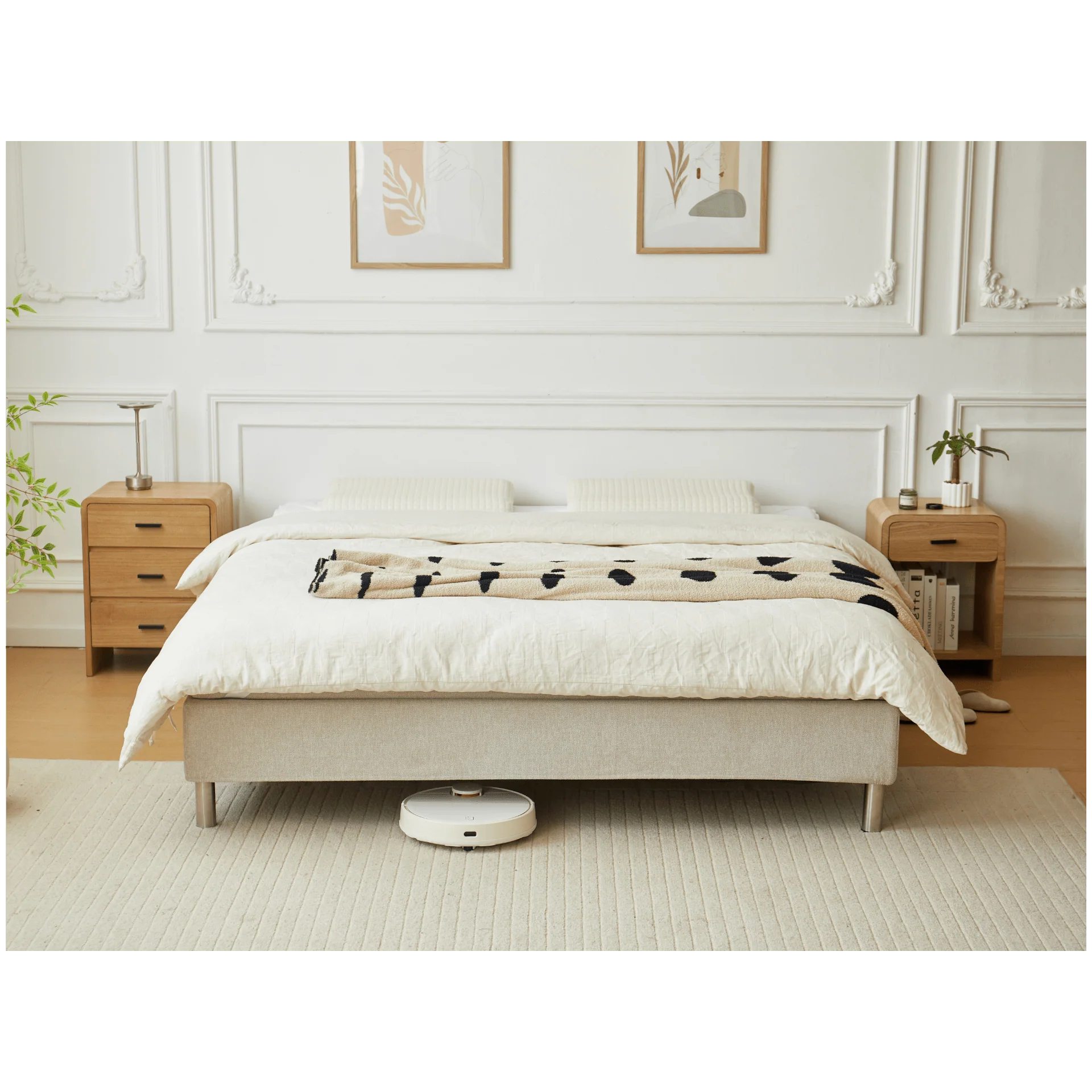 Kontinentalsäng i beige 180x200 cm med 4 cm bäddmadrass i PU-skum inkl. kromben
