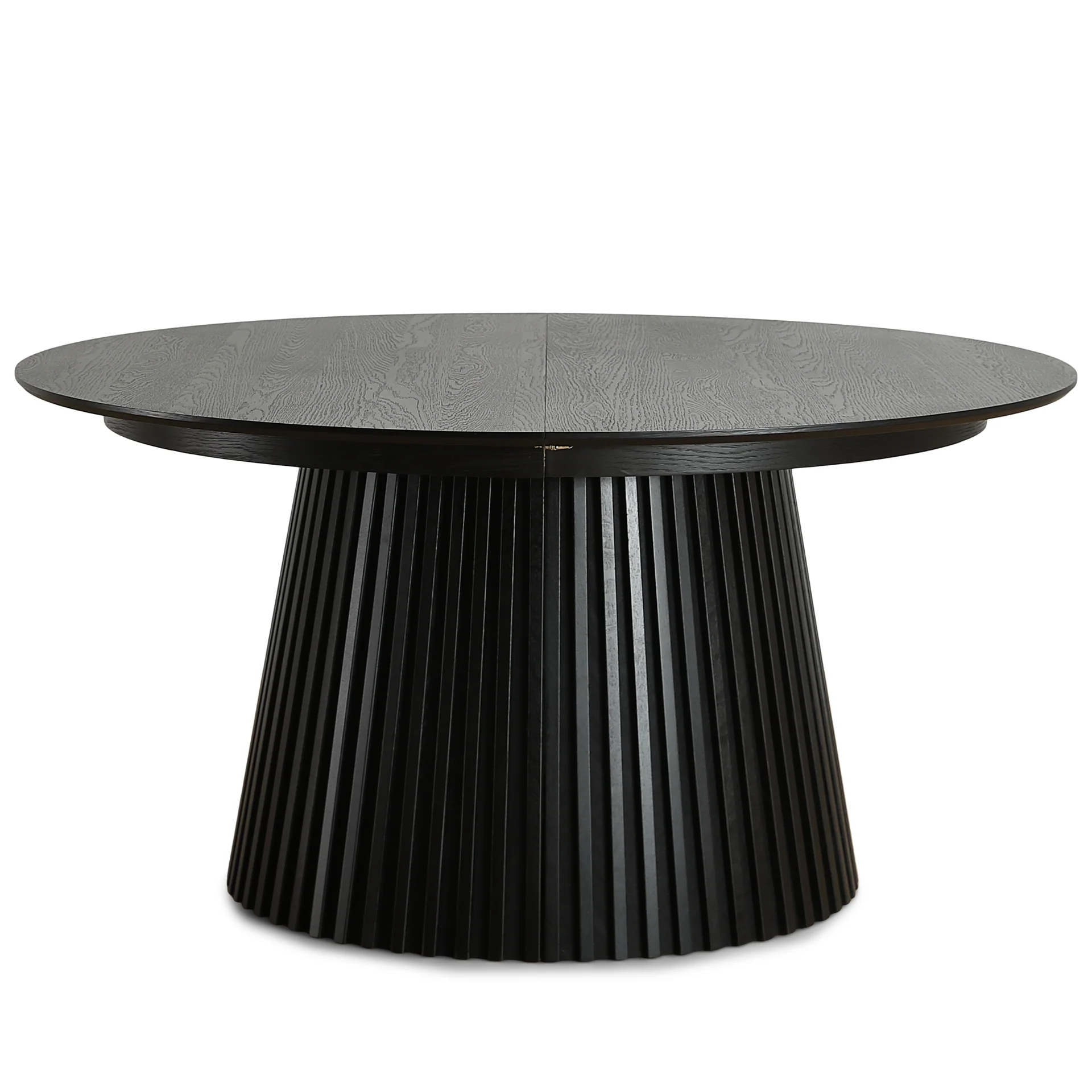 Lewis - Rundt lamellbord i svart ekfaner med utdrag 150/190/230 cm - 2 tilläggsskivor ingår. - Image 4