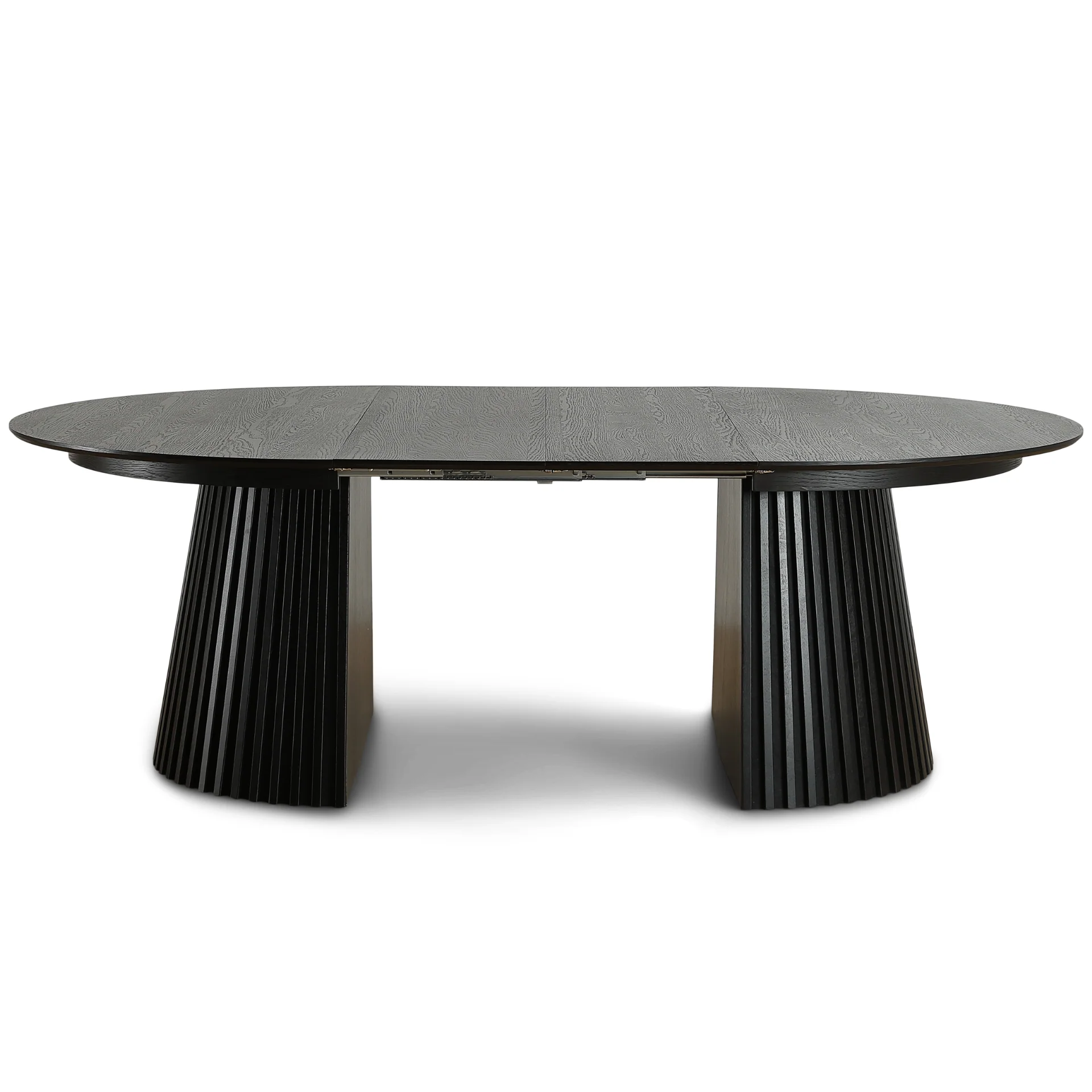 Lewis - Rundt lamellbord i svart ekfaner med utdrag 150/190/230 cm - 2 tilläggsskivor ingår. - Image 8