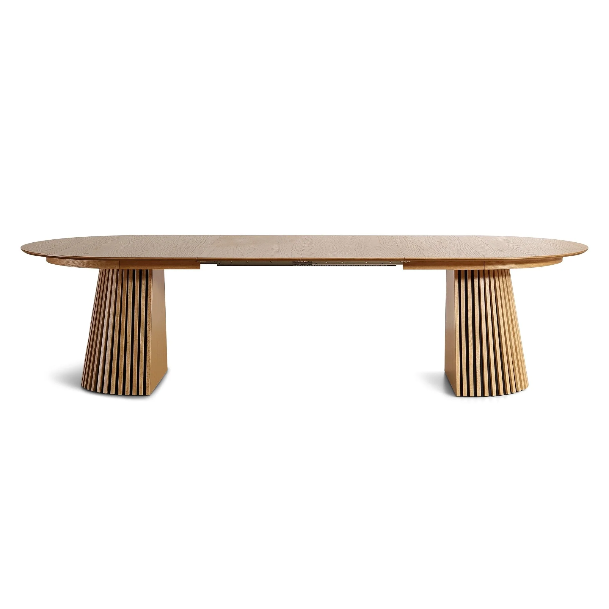 Lewis – Ovalt matbord med lameller i ekfanér med utdrag 200/250/300 cm – 2 tilläggsskivor medföljer - Image 10
