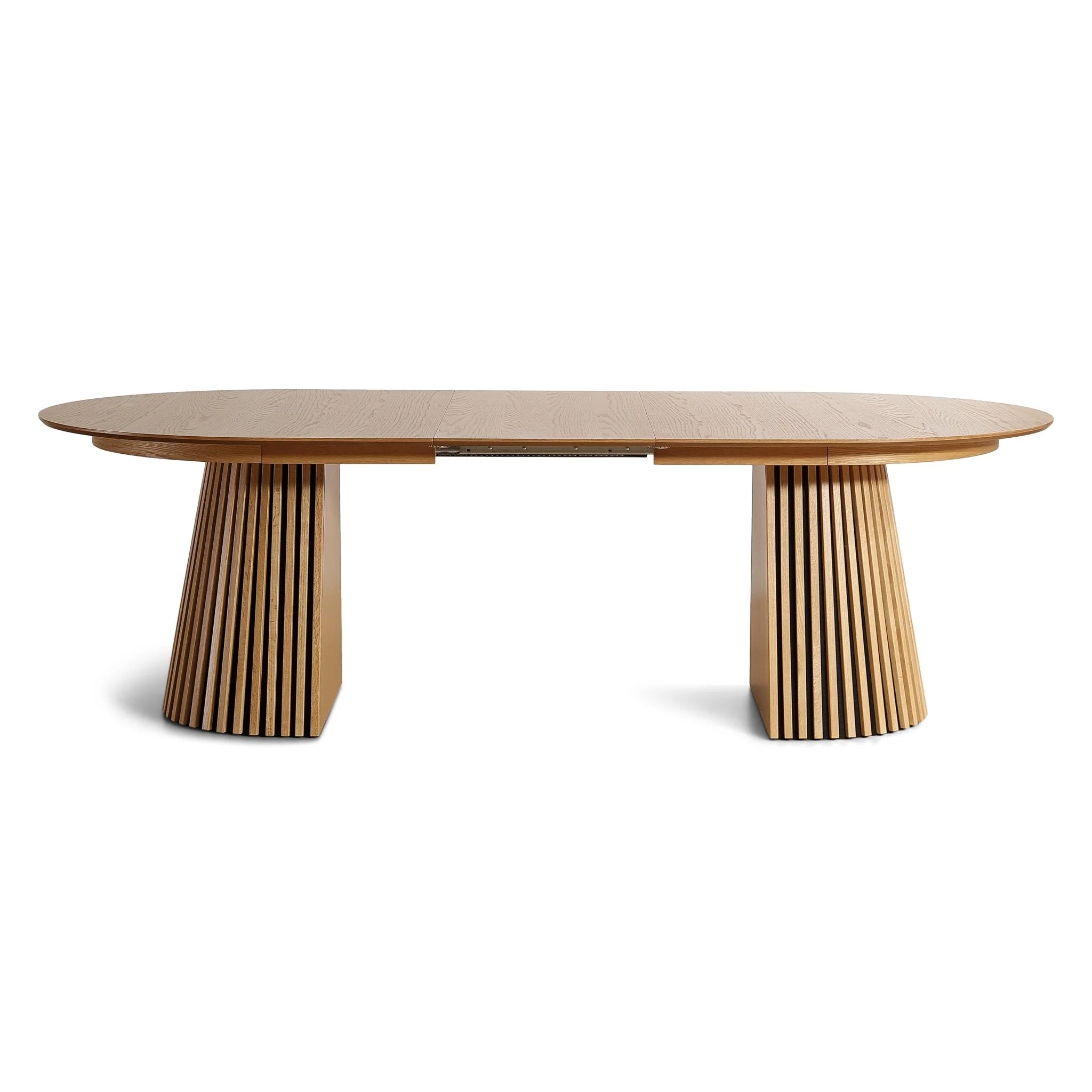 Lewis – Ovalt matbord med lameller i ekfanér med utdrag 200/250/300 cm – 2 tilläggsskivor medföljer - Image 8