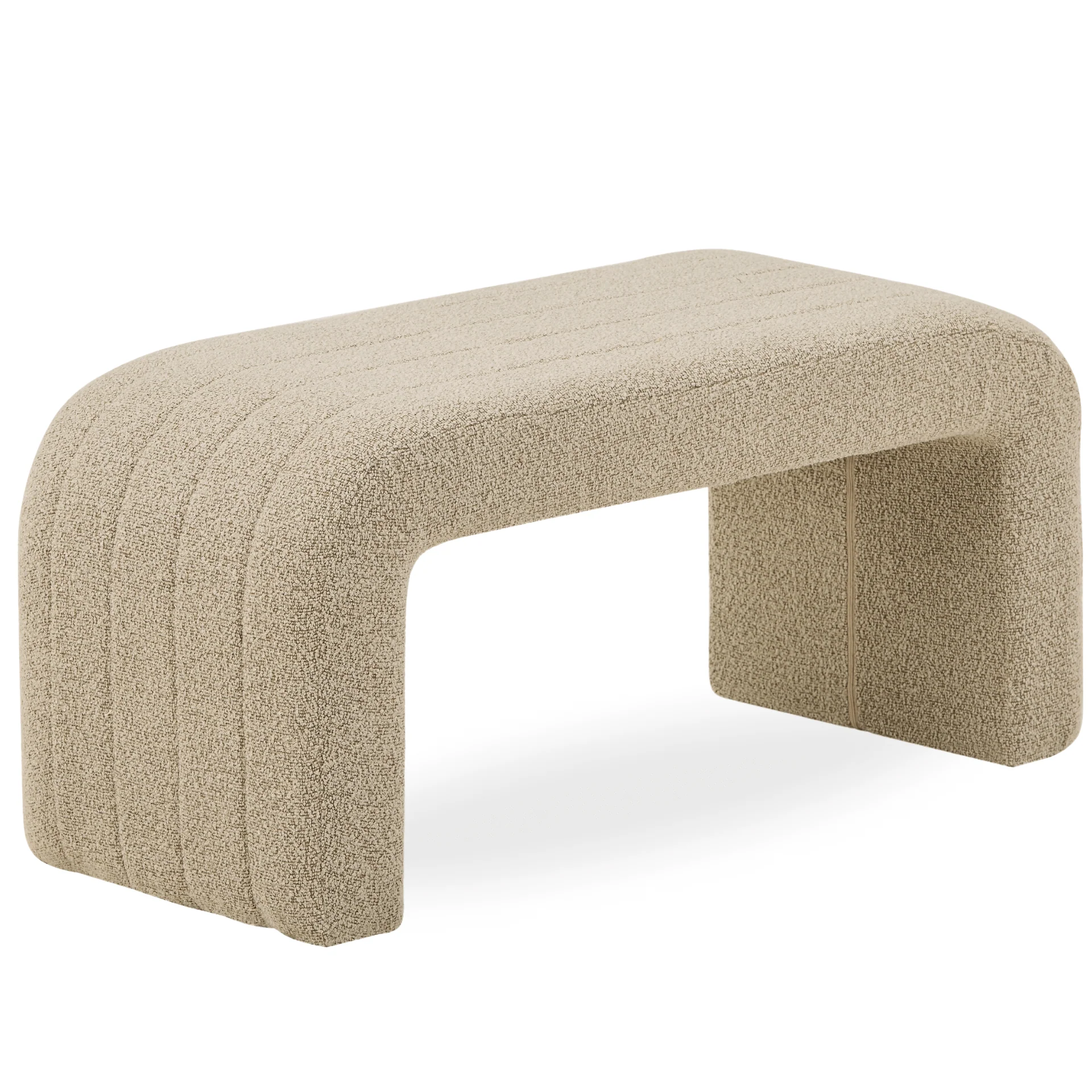 Lianna bänk i beige bouclé 95x40x44 cm - Image 3