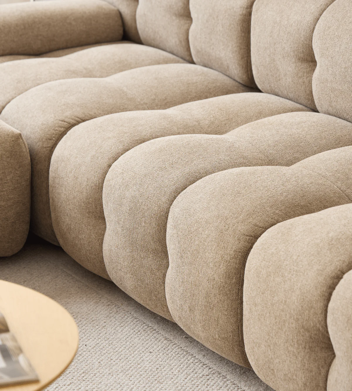 Lilie – modulsoffa i sandfärg med 2 moduler – L: 190 x D: 95 x H: 64 cm - Image 3