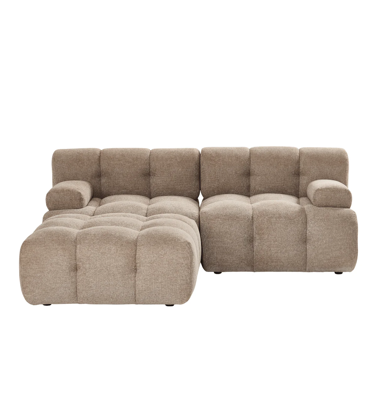 Lilie - modulsoffa i sandfärg med 2 moduler och höger- eller vänstervänd schäslong - L: 190 x D: 190 x H: 64 cm - Image 5