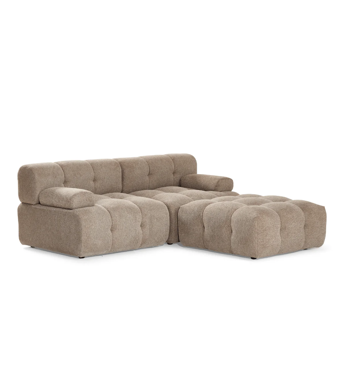 Lilie - modulsoffa i sandfärg med 2 moduler och höger- eller vänstervänd schäslong - L: 190 x D: 190 x H: 64 cm - Image 6
