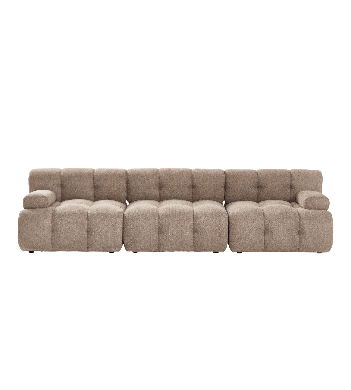 Lilie - modulsoffa i sandfärg med 3 moduler - L: 285 x D: 95 x H: 64 cm