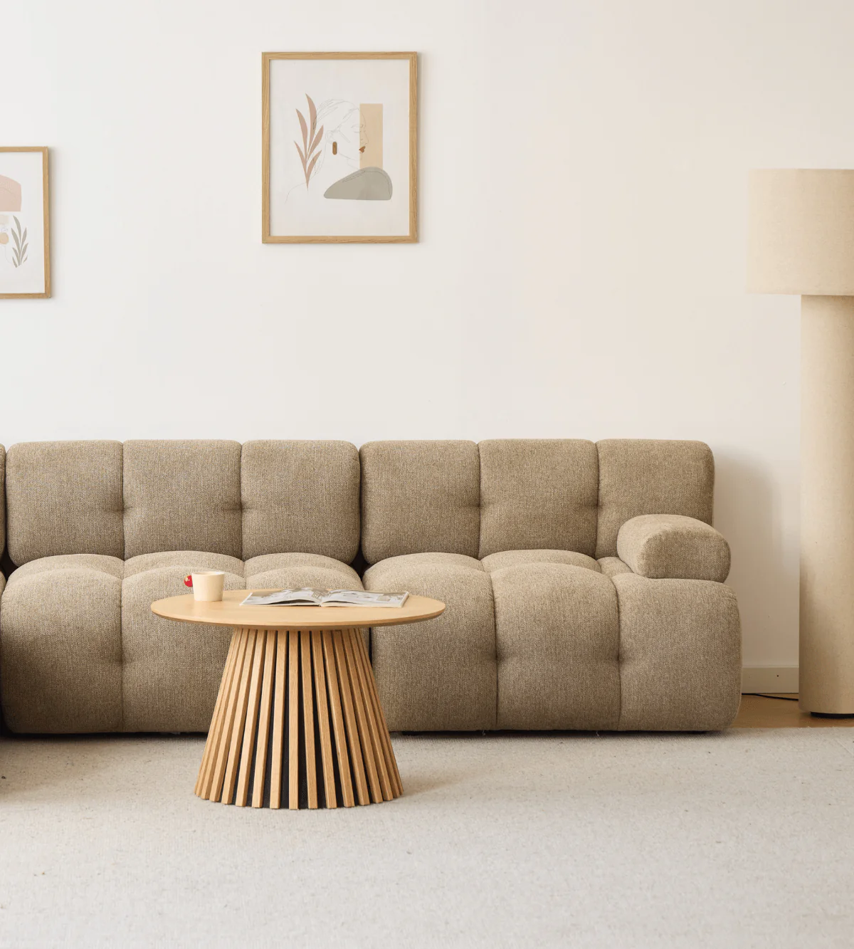 Lilie - modulsoffa i sandfärg med 3 moduler - L: 285 x D: 95 x H: 64 cm - Image 2