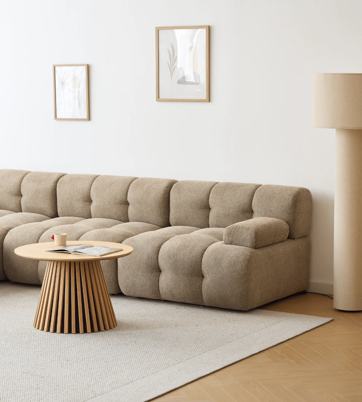 Lilie - modulsoffa i sandfärg med 3 moduler - L: 285 x D: 95 x H: 64 cm - Image 3
