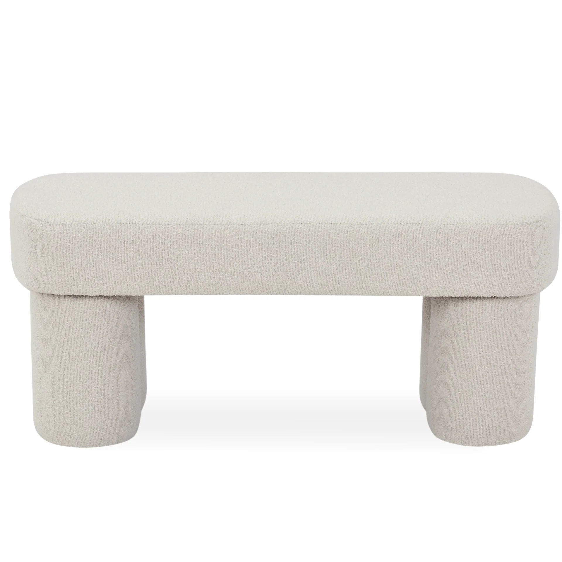 Linea bänk vit bouclé 100x42x44 cm