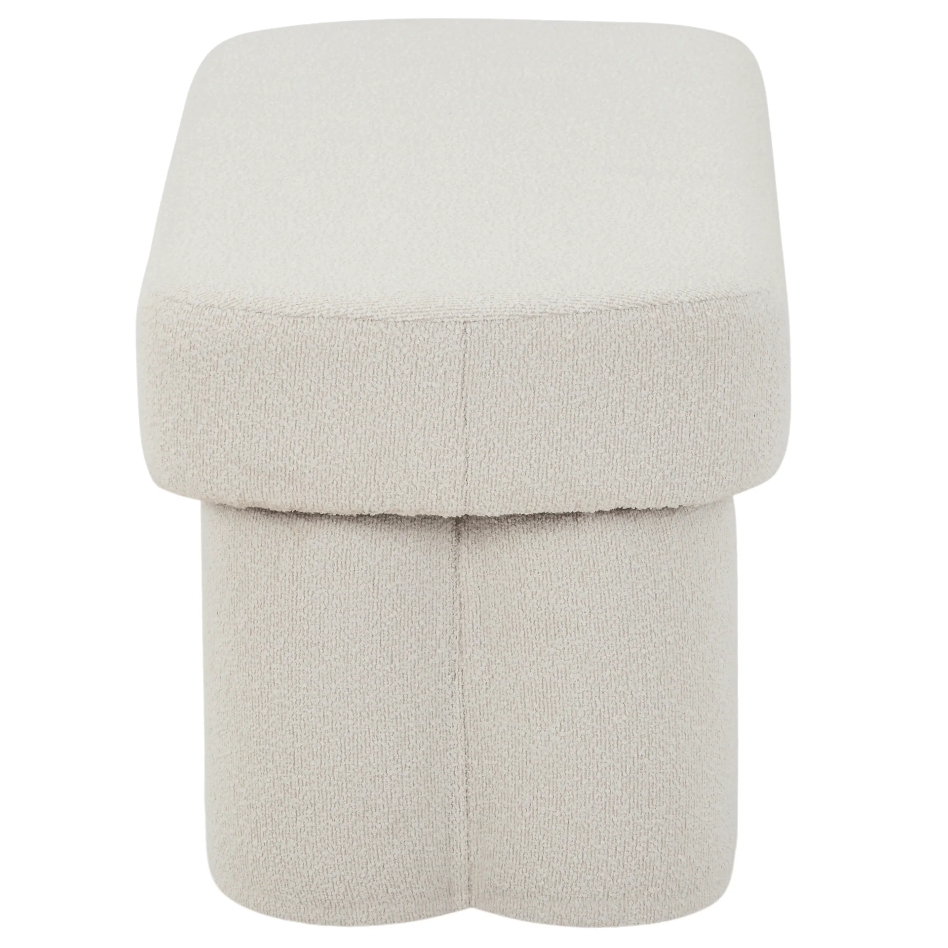 Linea bänk vit bouclé 100x42x44 cm - Image 5