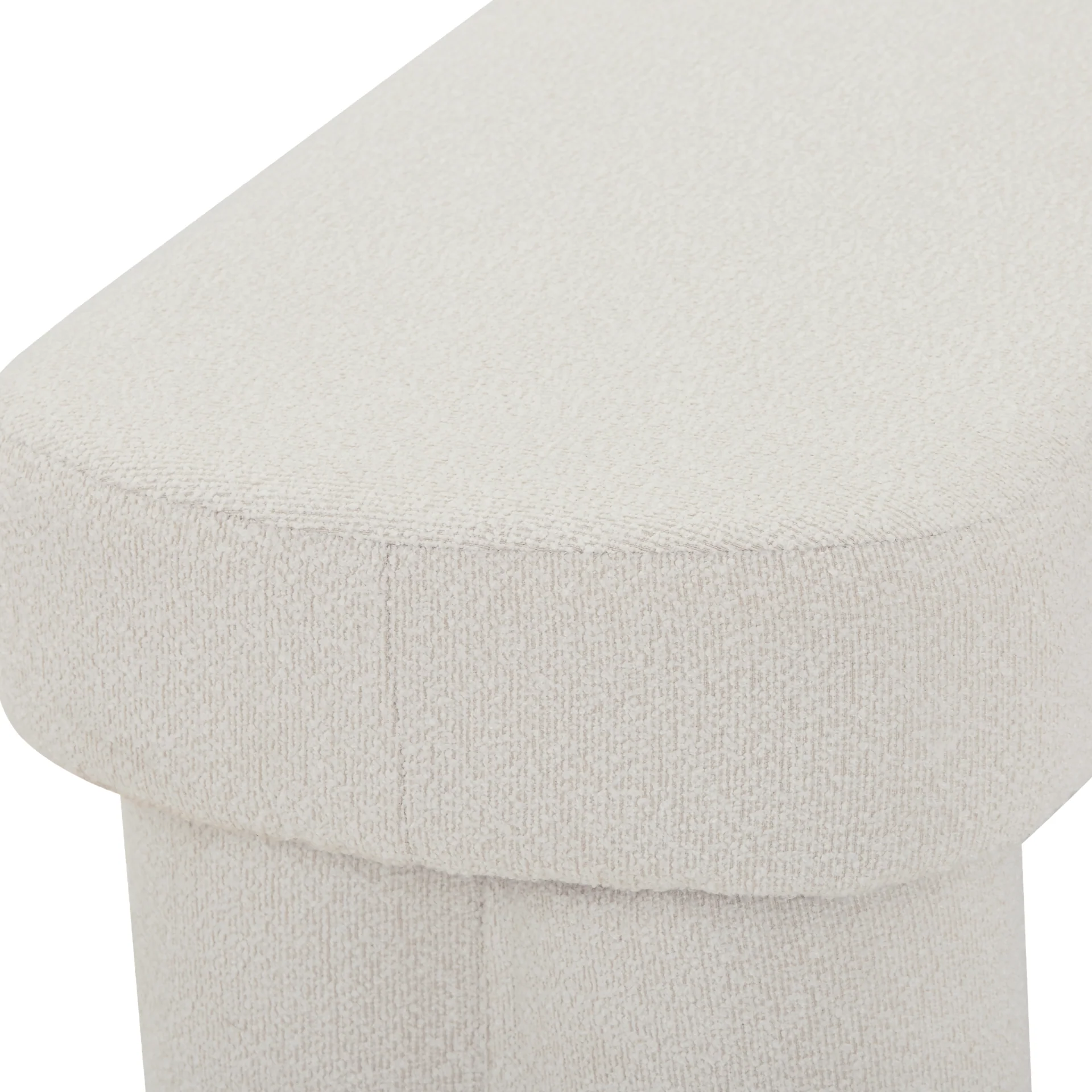Linea bänk vit bouclé 100x42x44 cm - Image 6