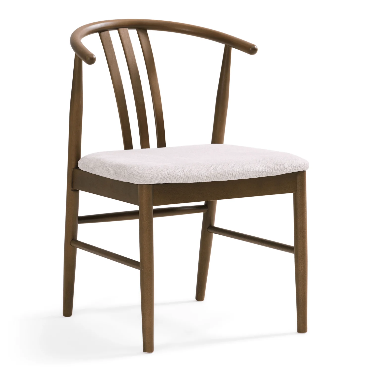 Lizzie matstol i rökt bok med klädd sits i beige