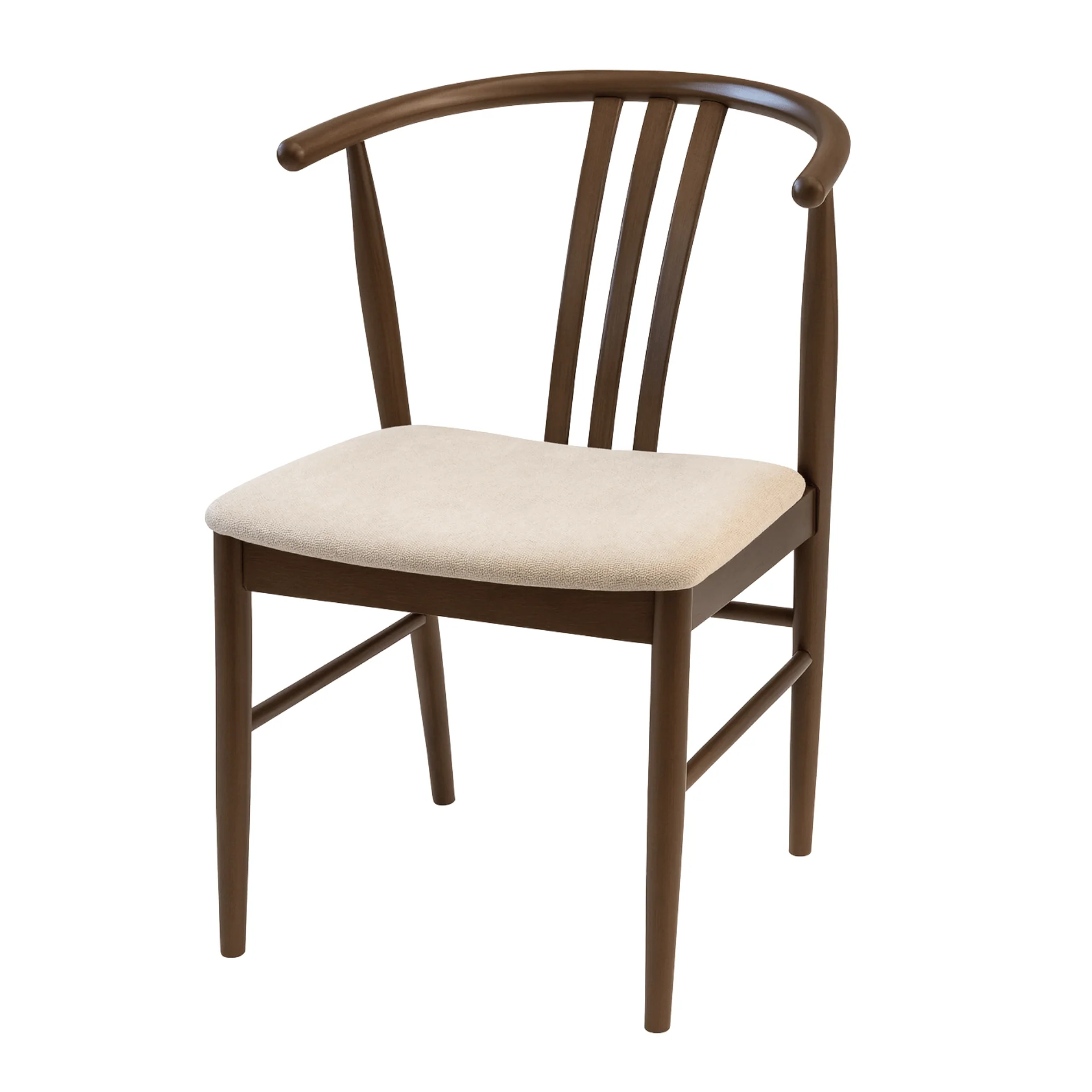 Lizzie matstol i rökt bok med klädd sits i beige - Image 11