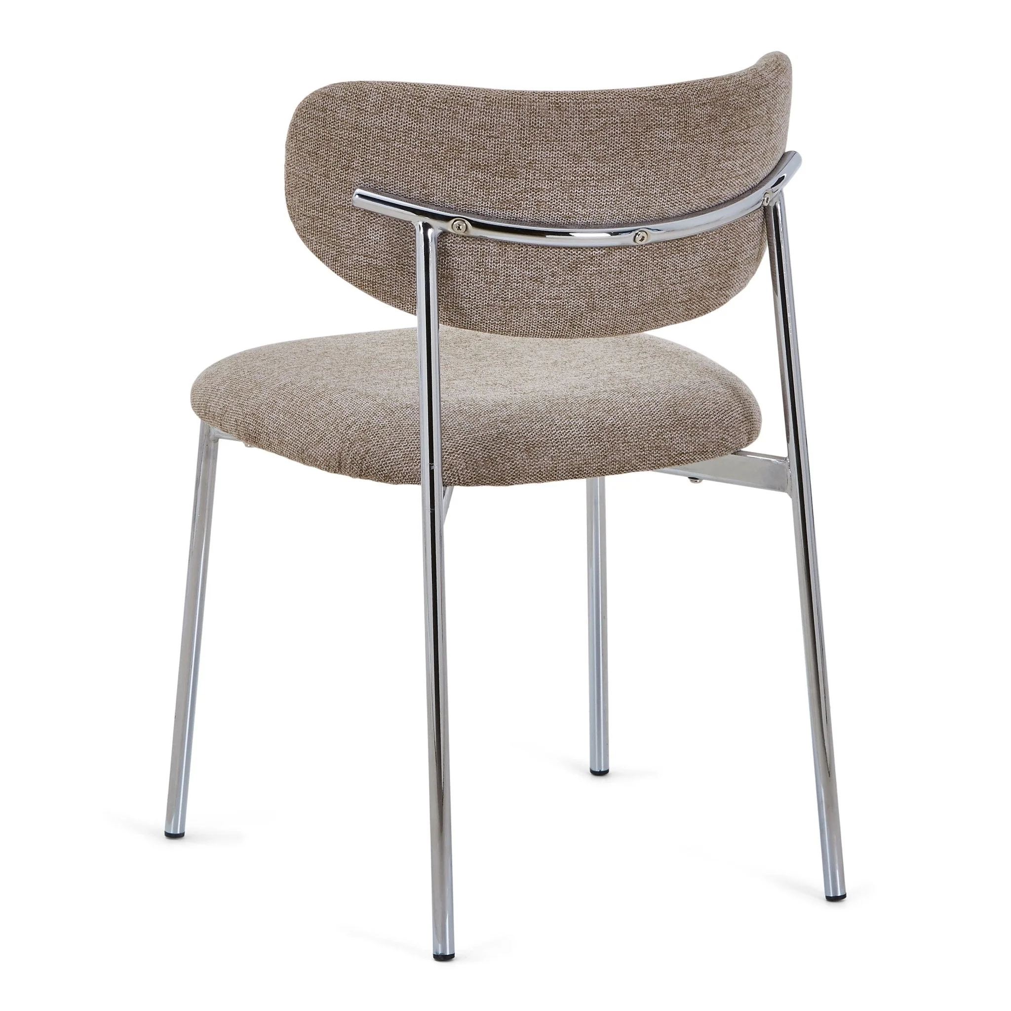 Lucinda matbordsstol i sand textil med chrome ben - Image 10