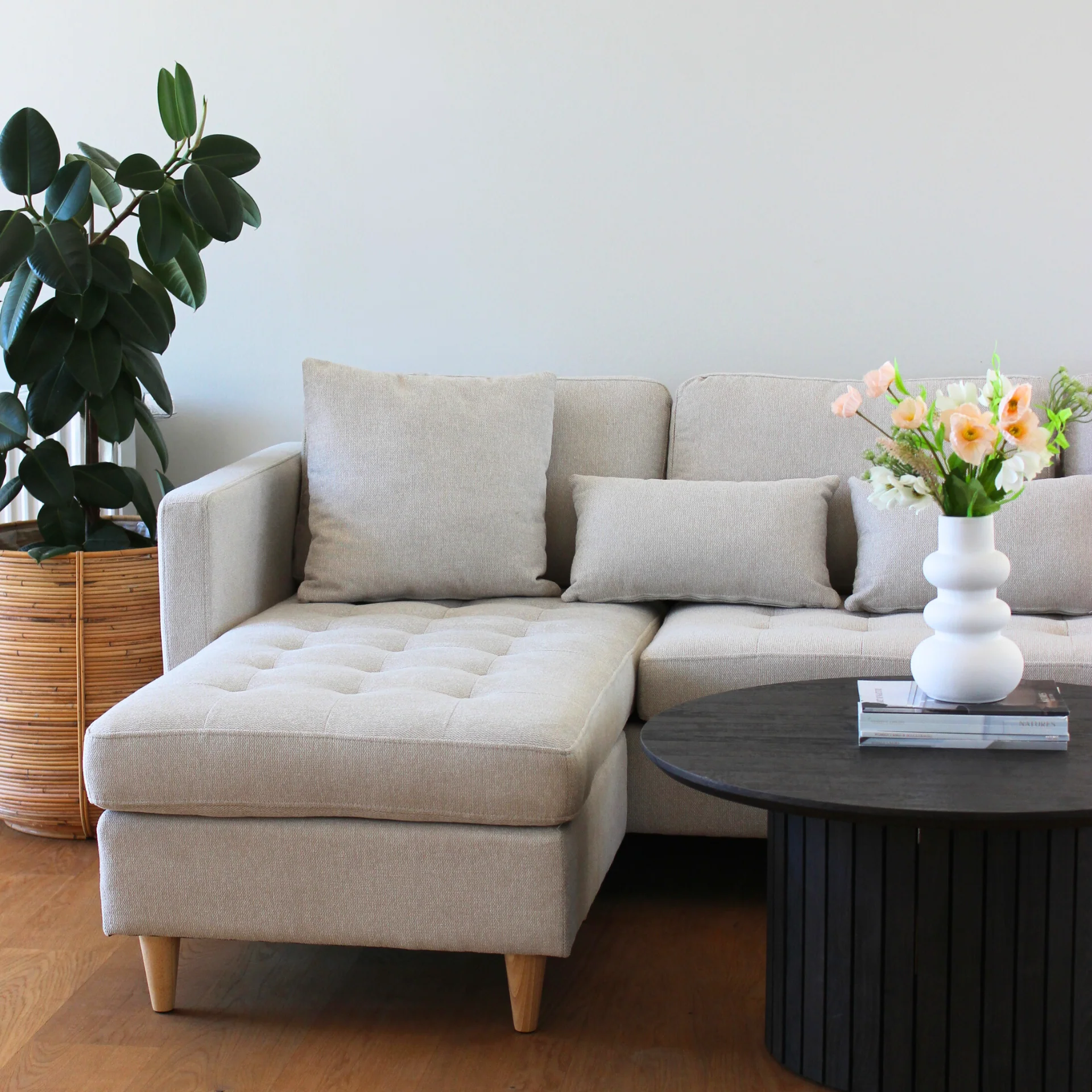 Lulu - Vändbar schäslongsoffa - Ljus beige - L: 215 x D: 82 x H: 78 cm - Image 2