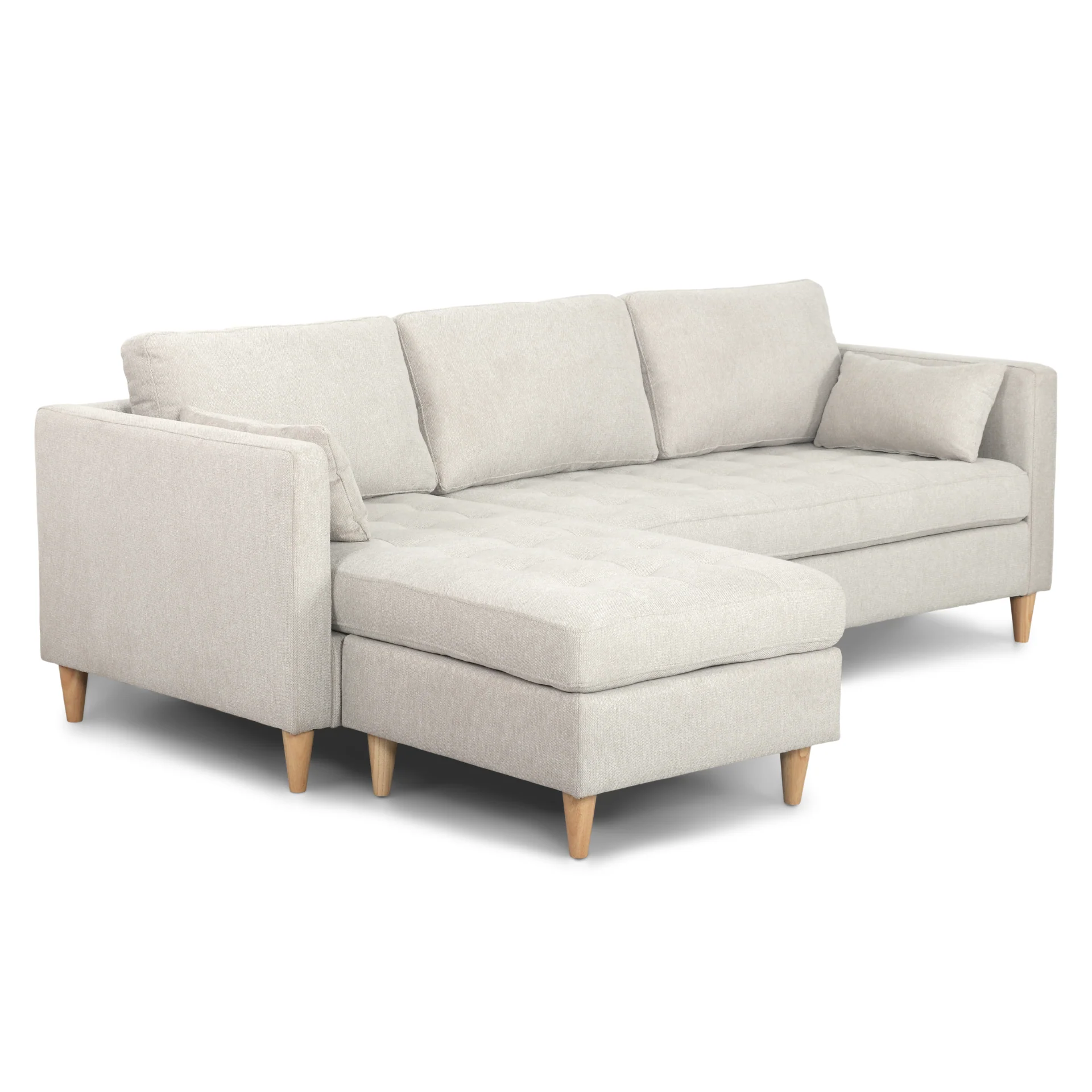 Lulu - Vändbar schäslongsoffa - Ljus beige - L: 215 x D: 82 x H: 78 cm - Image 5
