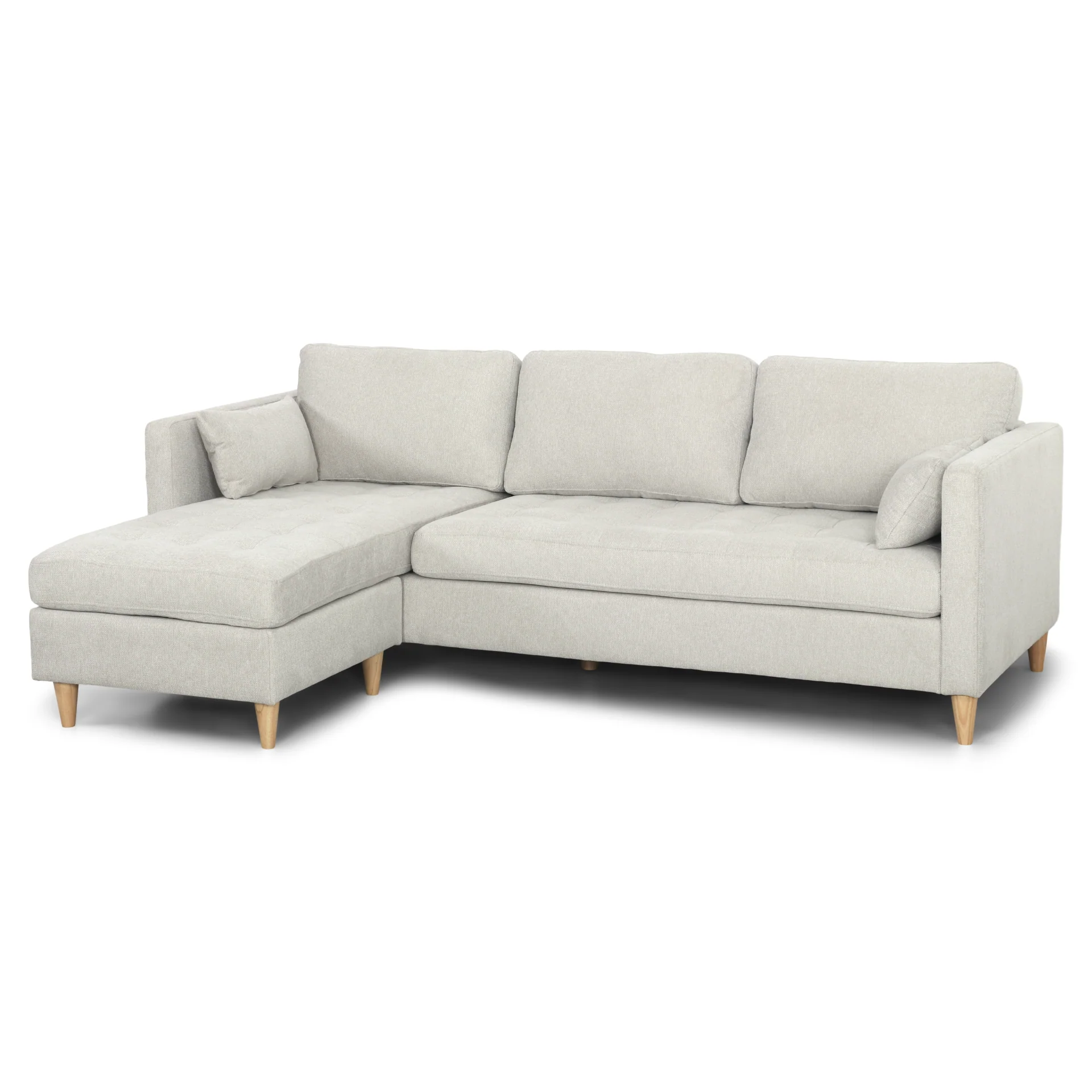 Lulu - Vändbar schäslongsoffa - Ljus beige - L: 215 x D: 82 x H: 78 cm - Image 6