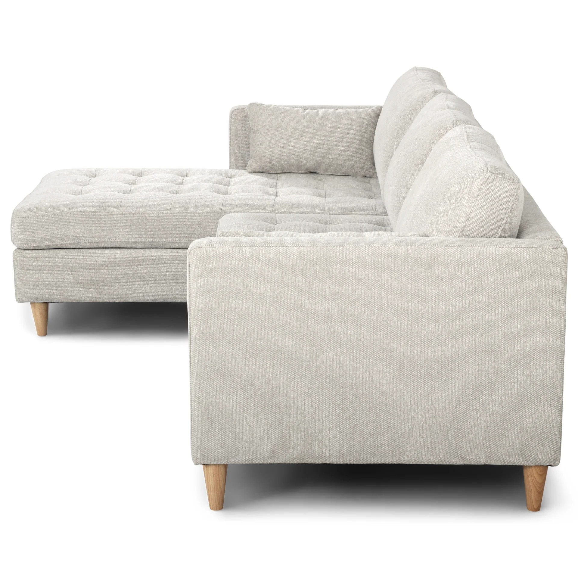 Lulu - Vändbar schäslongsoffa - Ljus beige - L: 215 x D: 82 x H: 78 cm - Image 7