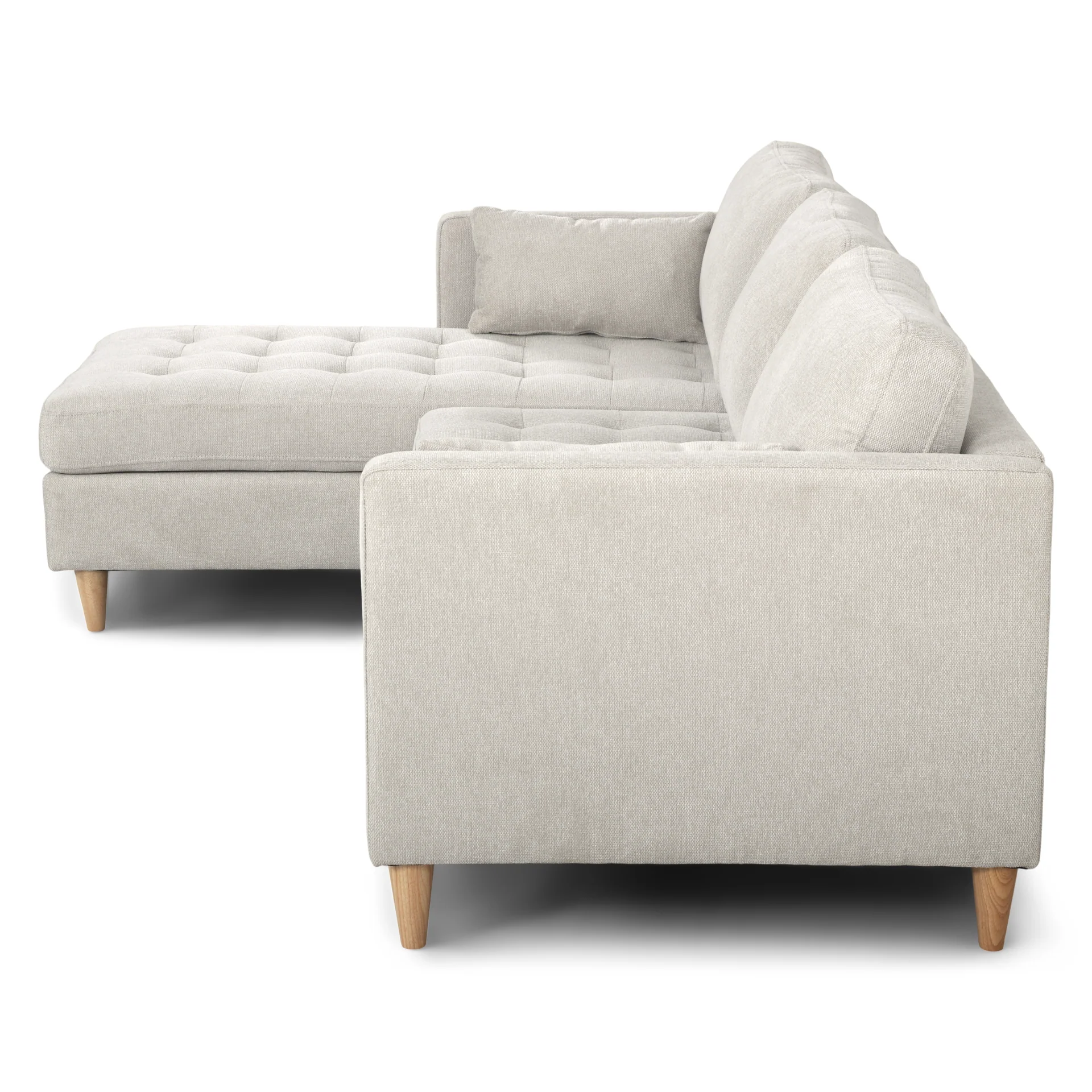 Lulu - Vändbar schäslongsoffa - Ljus beige - L: 215 x D: 82 x H: 78 cm - Image 9