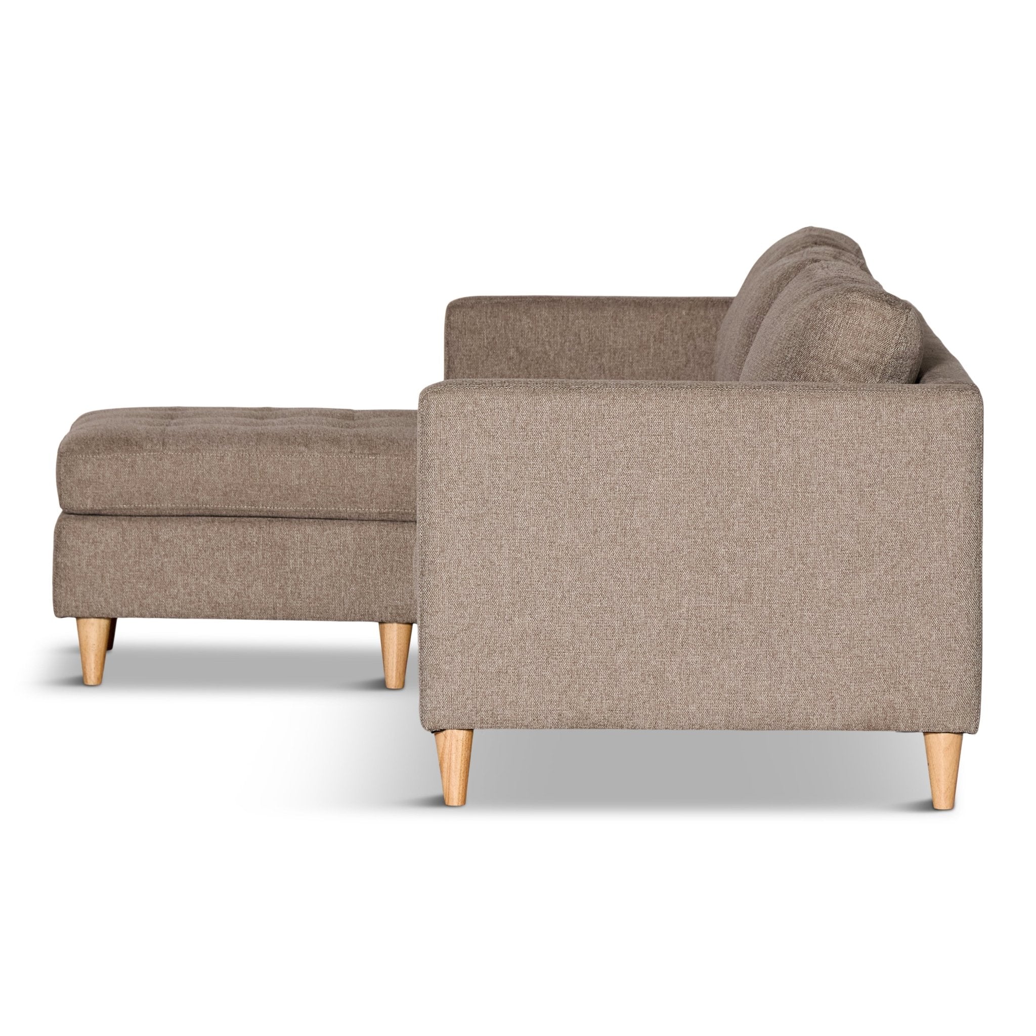 Lulu - Höger- och vänstervänd vändbar schäslongsoffa i sand - L: 215 x D: 82 x H: 78 cm - Image 4
