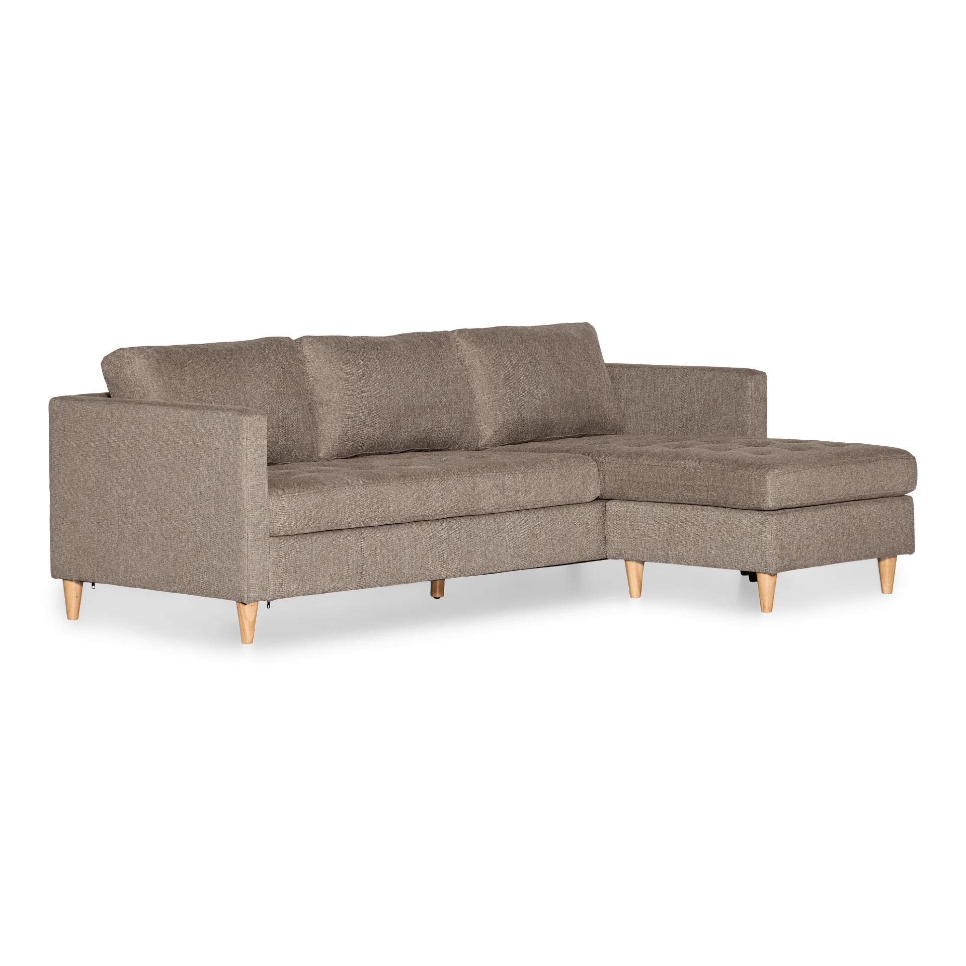 Lulu - Höger- och vänstervänd vändbar schäslongsoffa i sand - L: 215 x D: 82 x H: 78 cm - Image 5