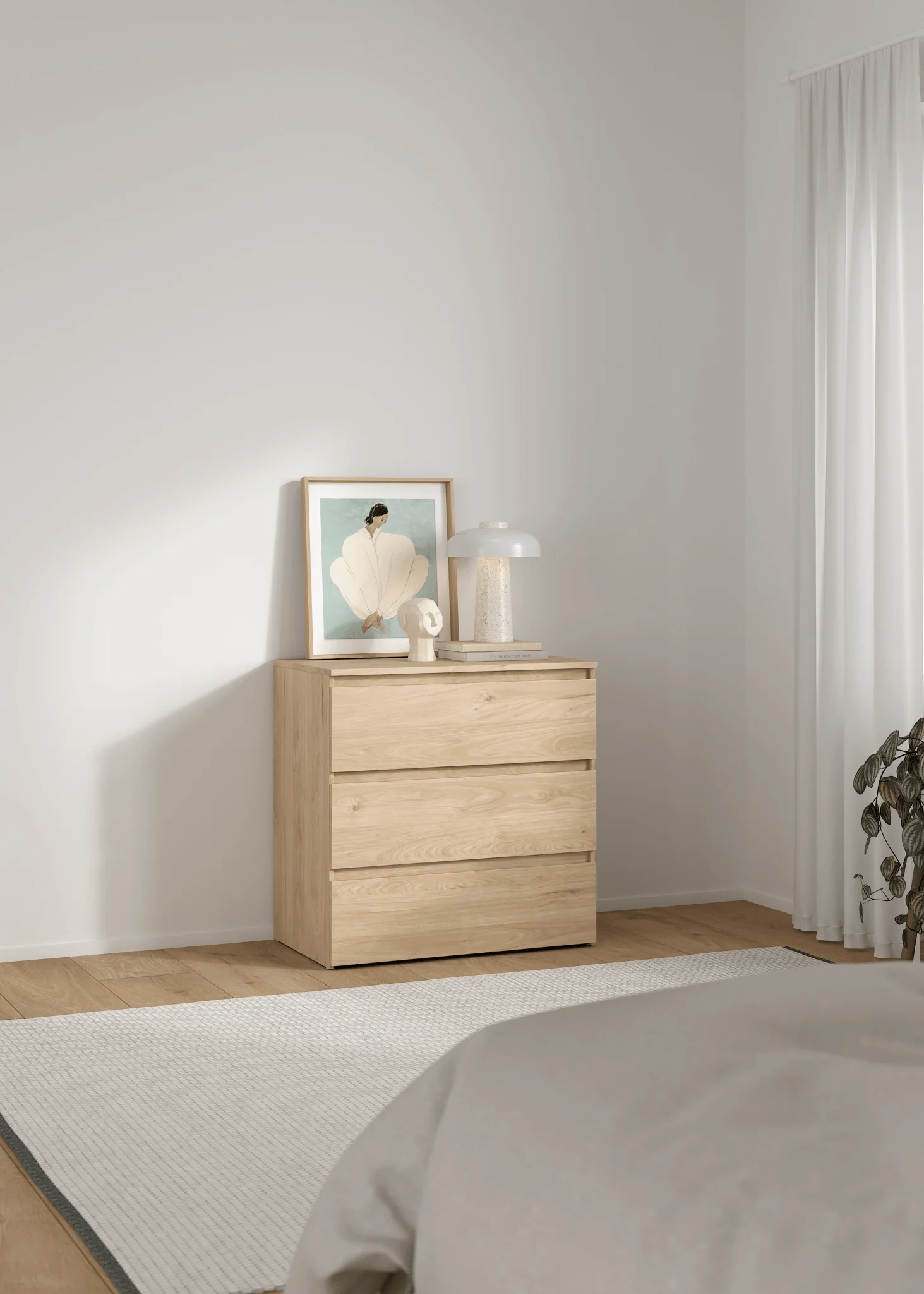 Maise byrå H:70 x B:70 x D:41 cm med 3 lådor i eklook - Image 2