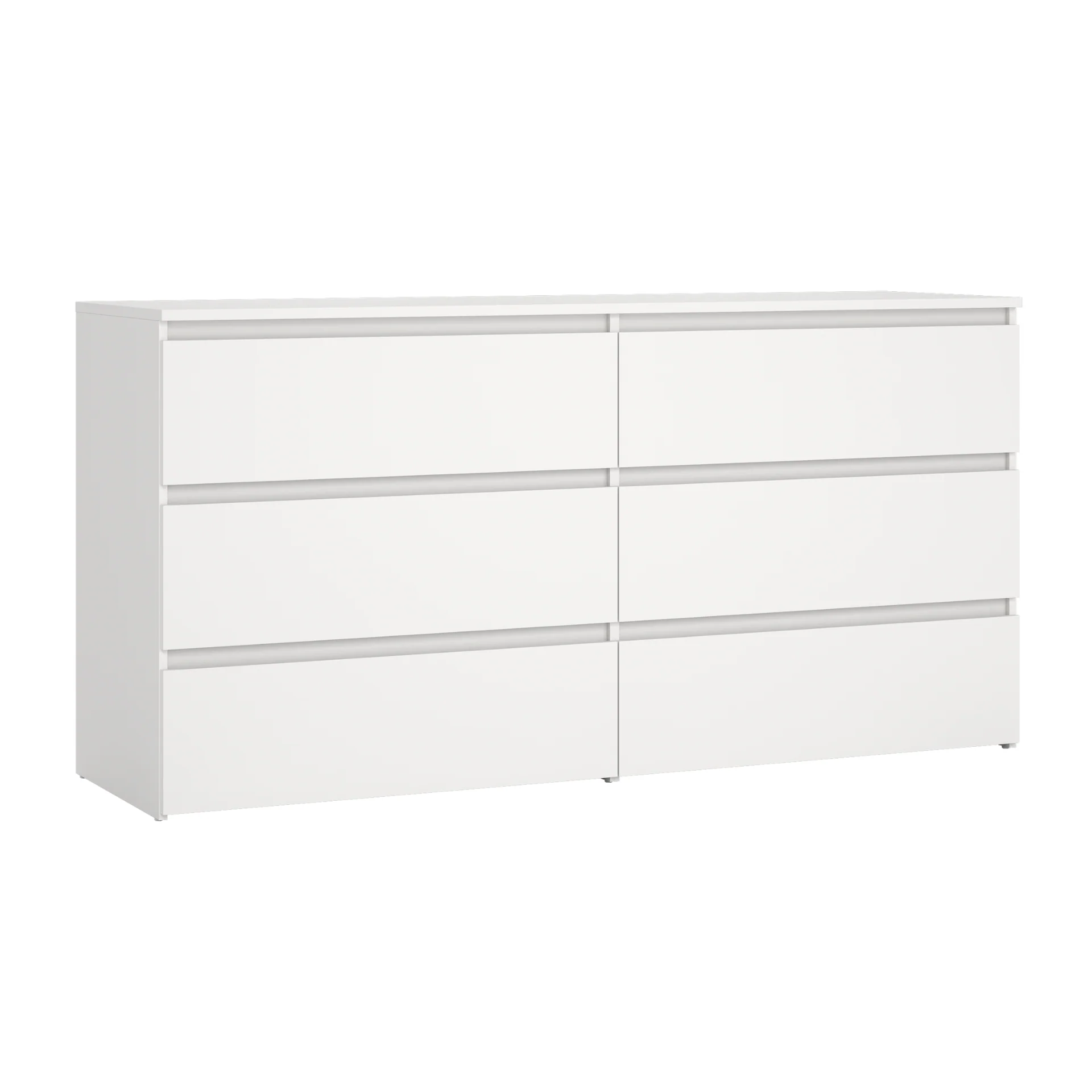 Maise Kommod 70x138 x41 cm med 6 lådor i vitt