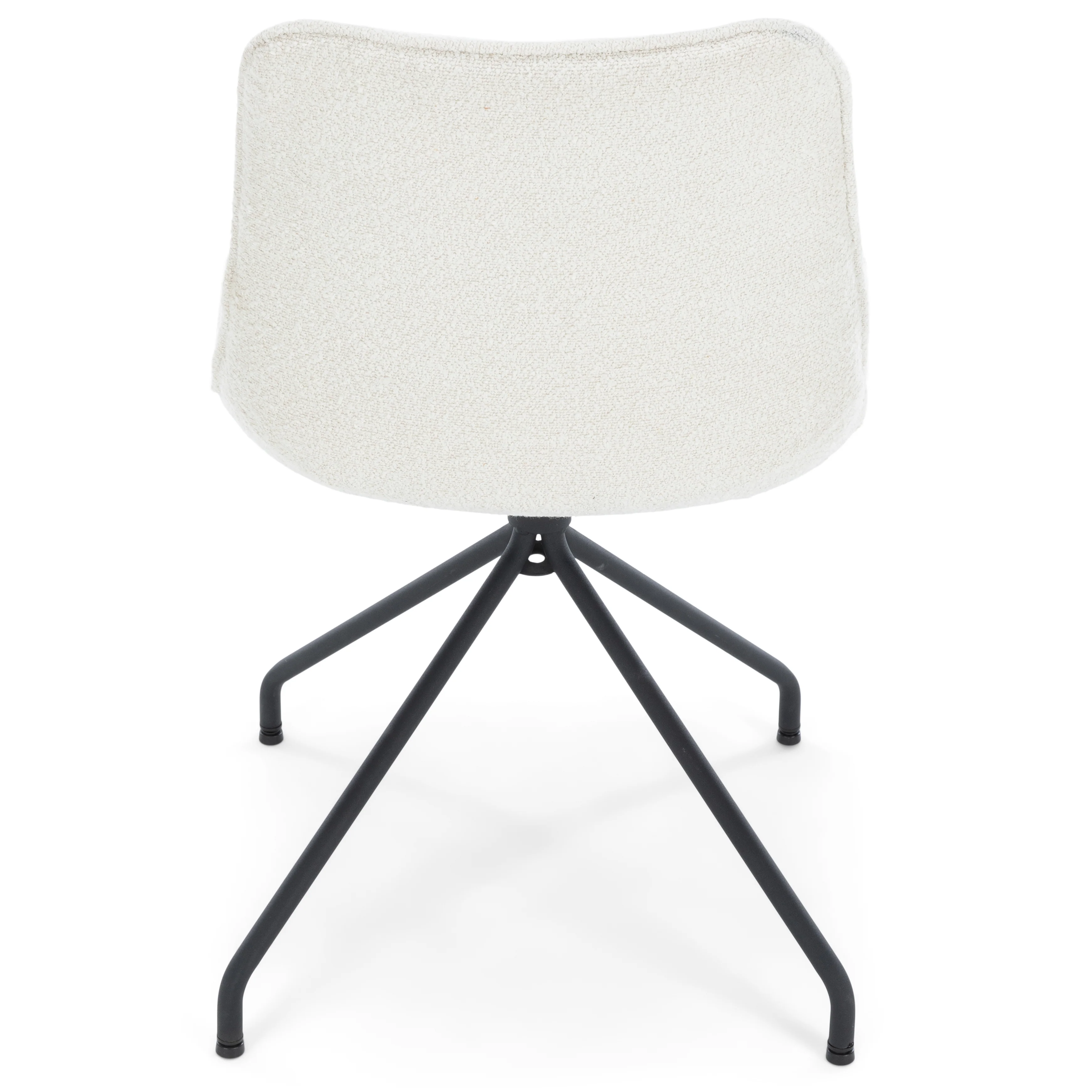 Maja - Matstolar i vit bouclé med snurrfunktion - Image 4