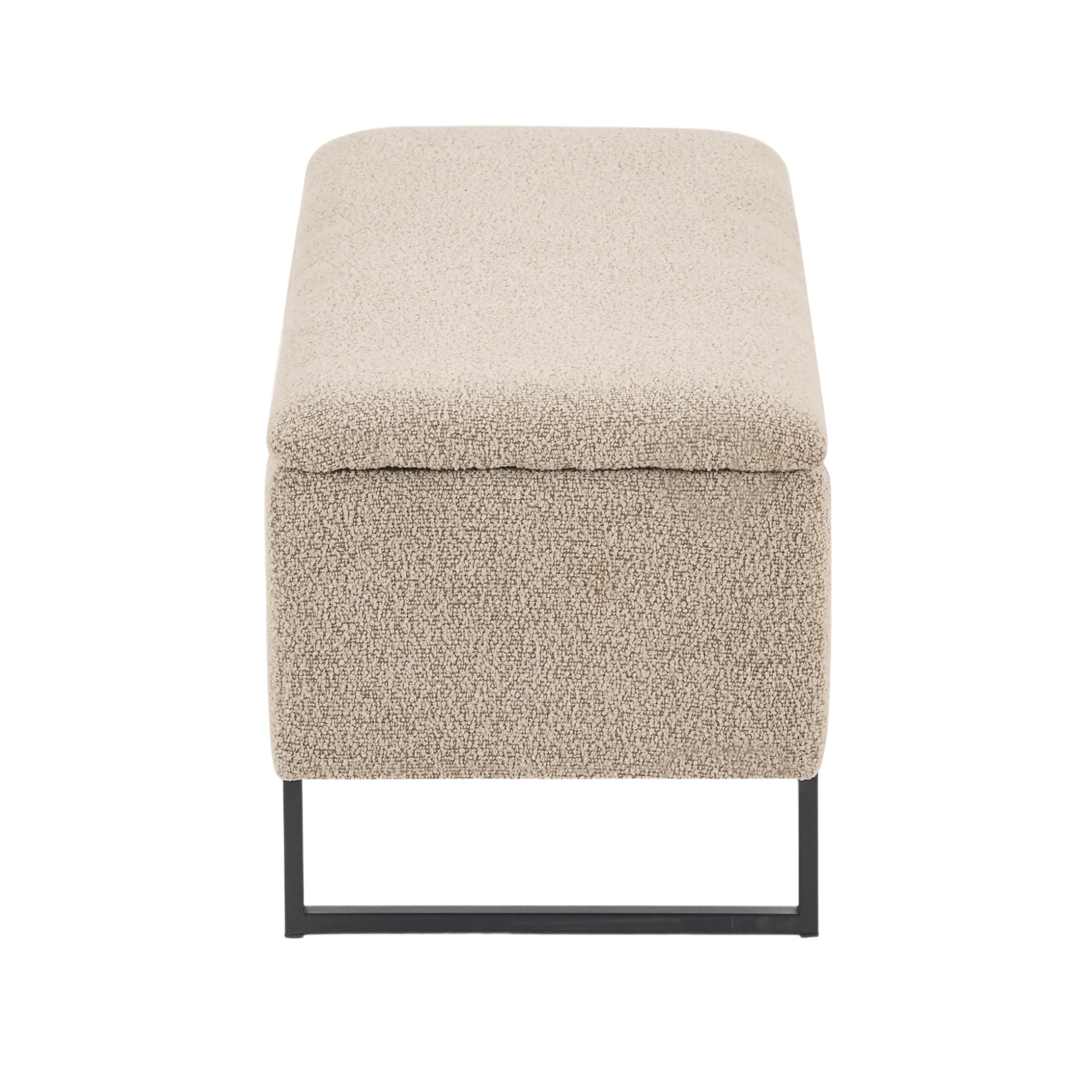 Malika bänk med förvaring i beige bouclé 95x35x40 cm - Image 9