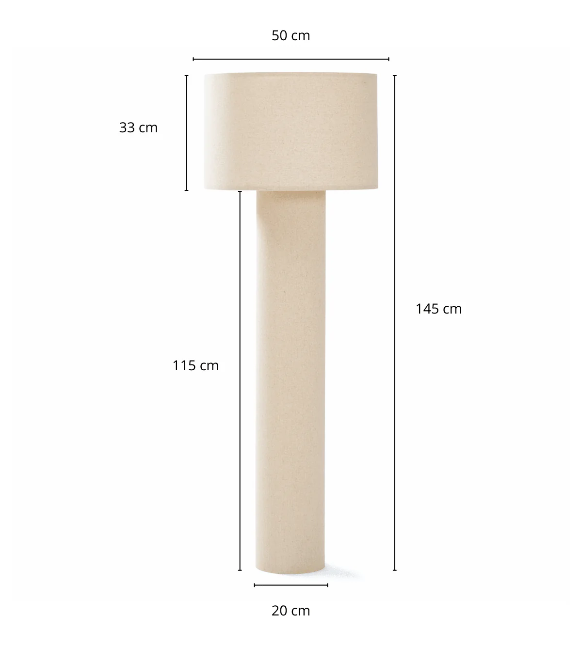 Mariah golvlampa med lampskärm i linne, 145 x 50 cm - Image 7