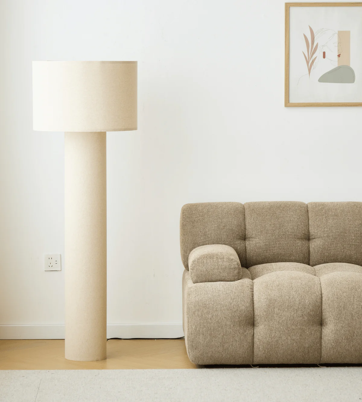 Mariah golvlampa med lampskärm i linne, 145 x 50 cm - Image 8