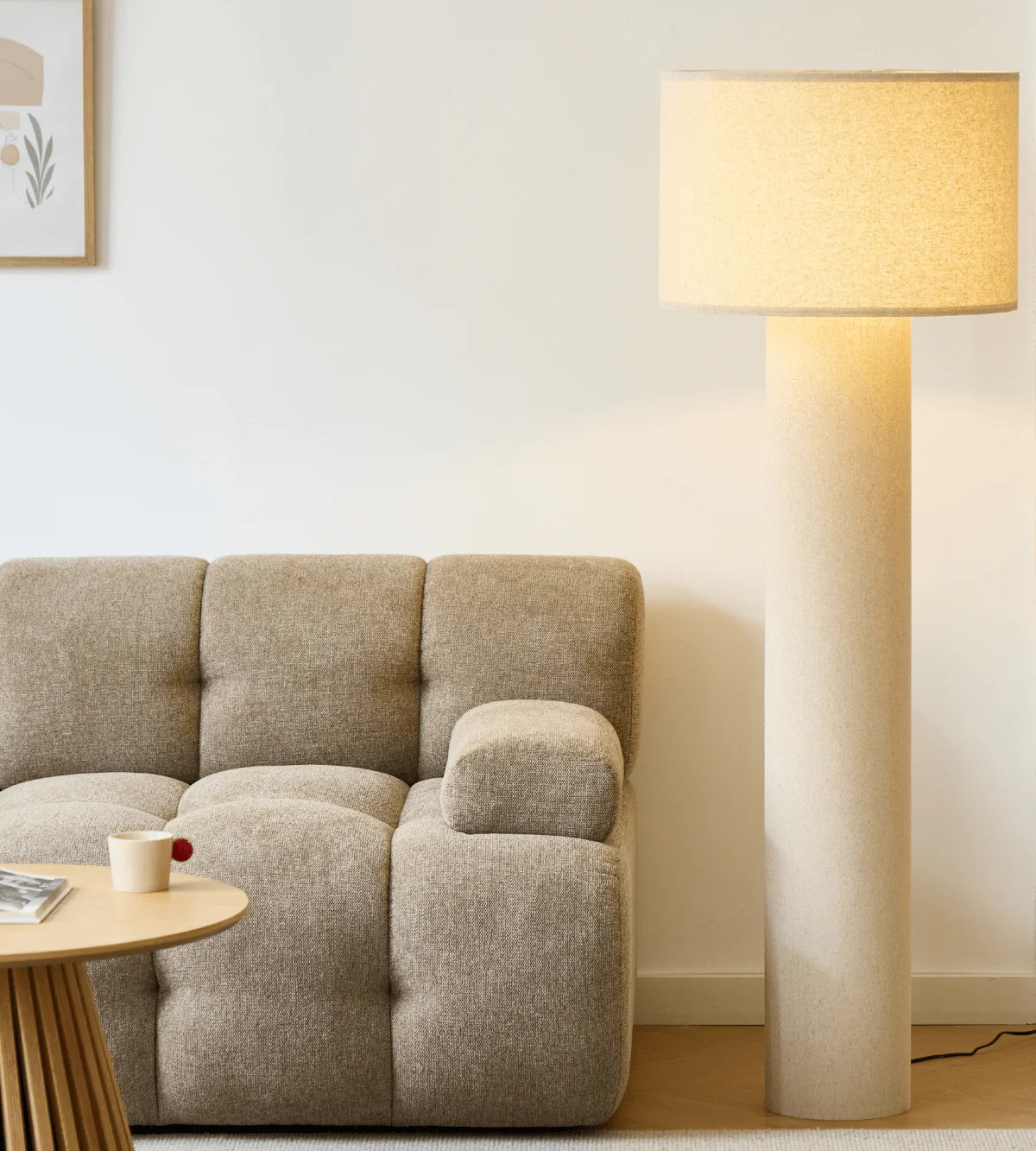 Mariah golvlampa med lampskärm i linne, 145 x 50 cm - Image 9