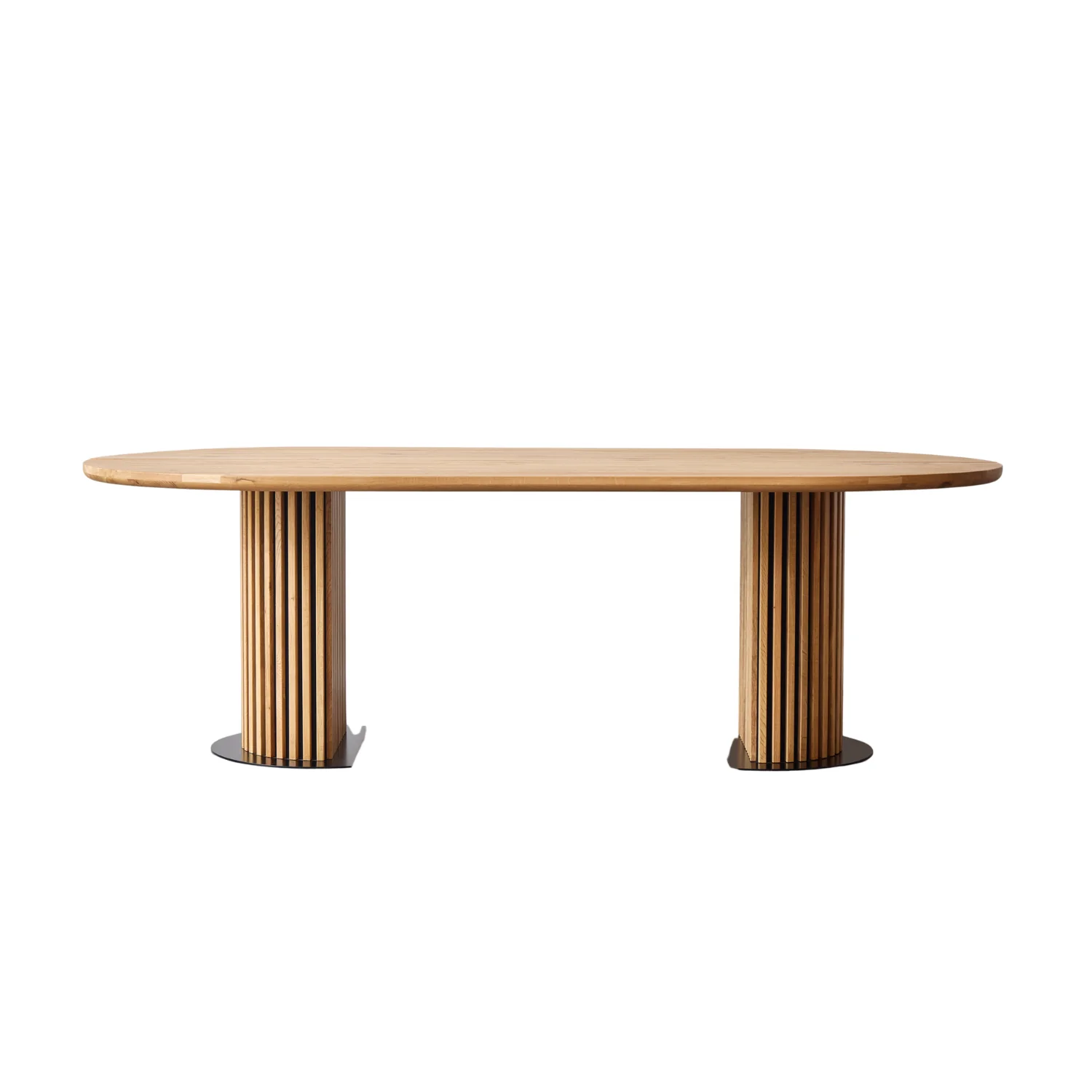 Matteo - Plankbord med lamellunderrede i oljad/naturell massiv ek 240x120x77 cm - Image 8