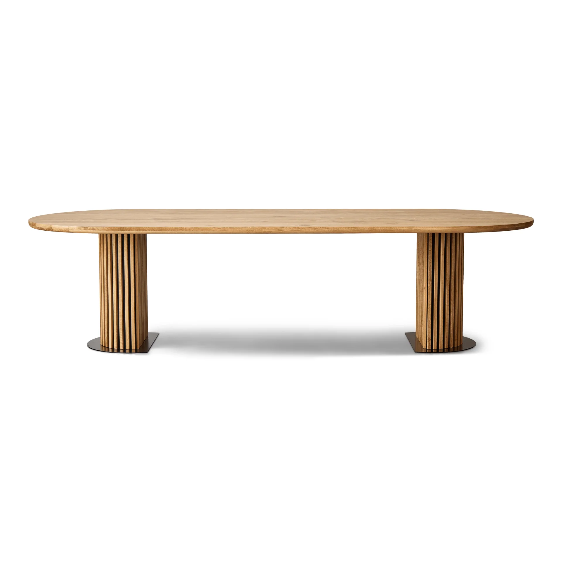 Matteo - Plankbord med lamellunderrede i oljad/naturell massiv ek 300x120x77 cm - Image 10