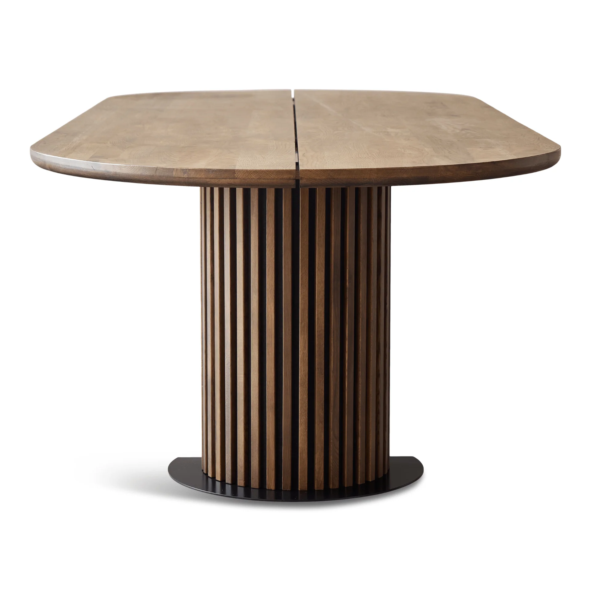 Matteo - Plankbord med lamellunderrede i rökt massiv ek 300x120x77 cm - Image 9