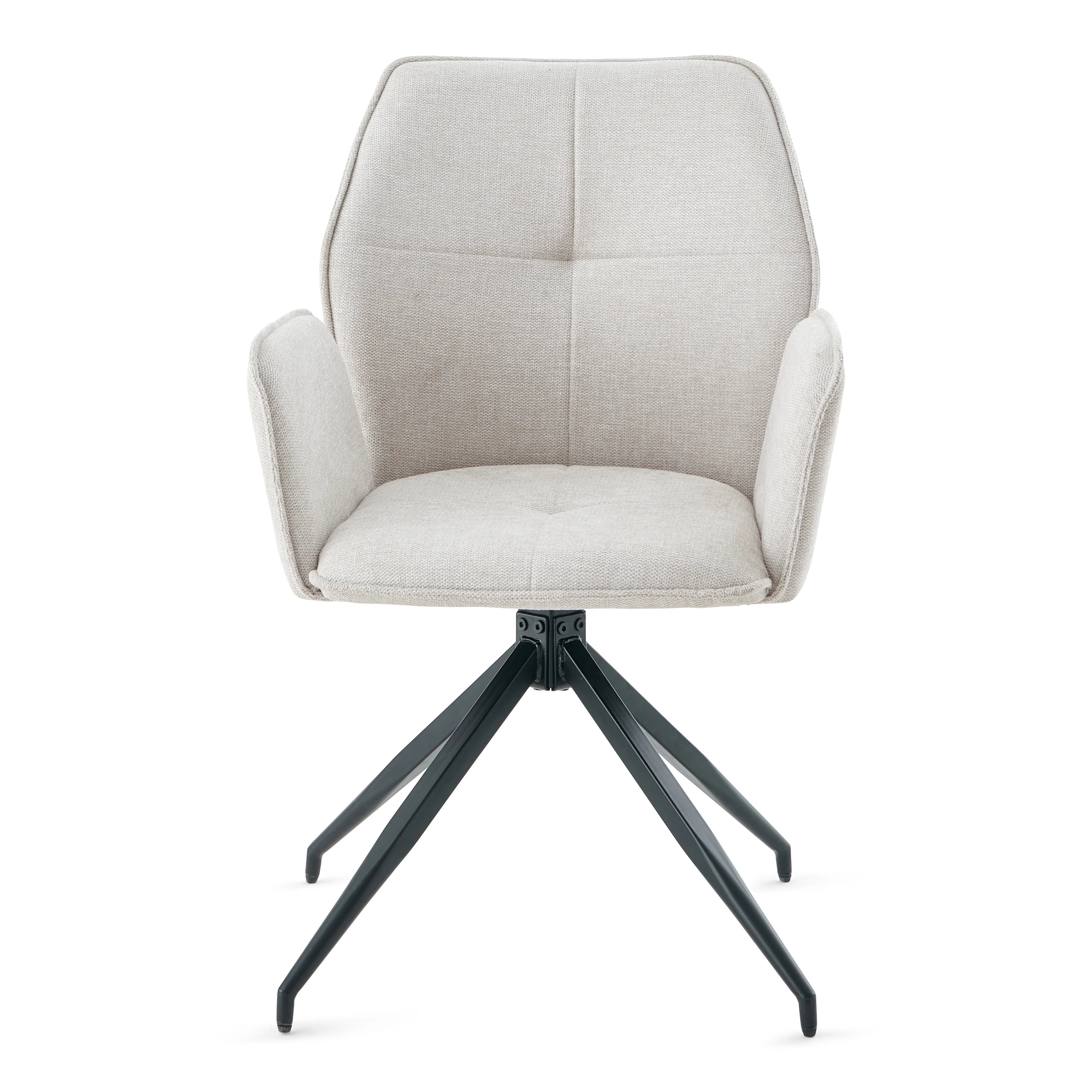 Minna - Matstol i beige textil med 360-graders snurrfunktion - Image 4