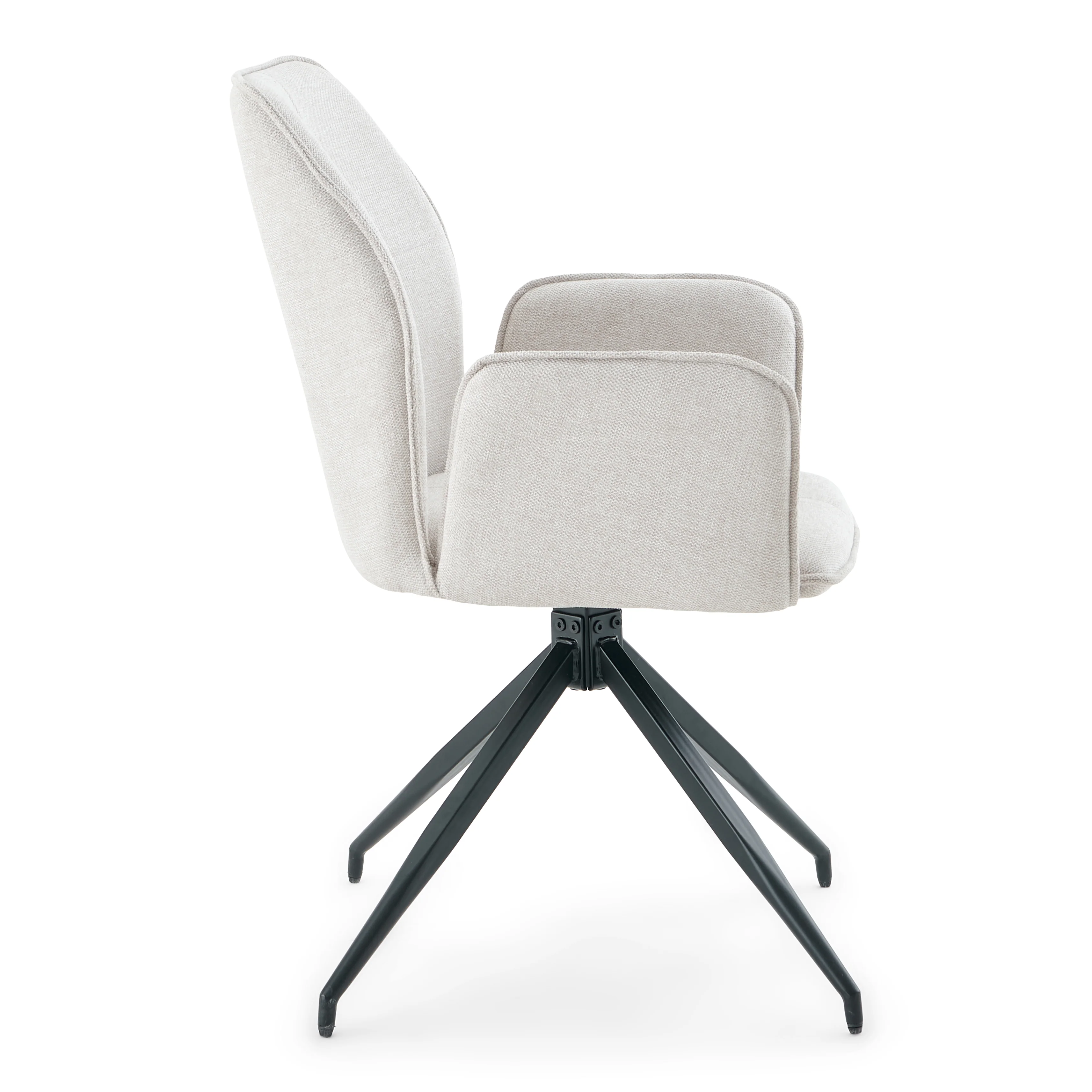 Minna - Matstol i beige textil med 360-graders snurrfunktion - Image 5