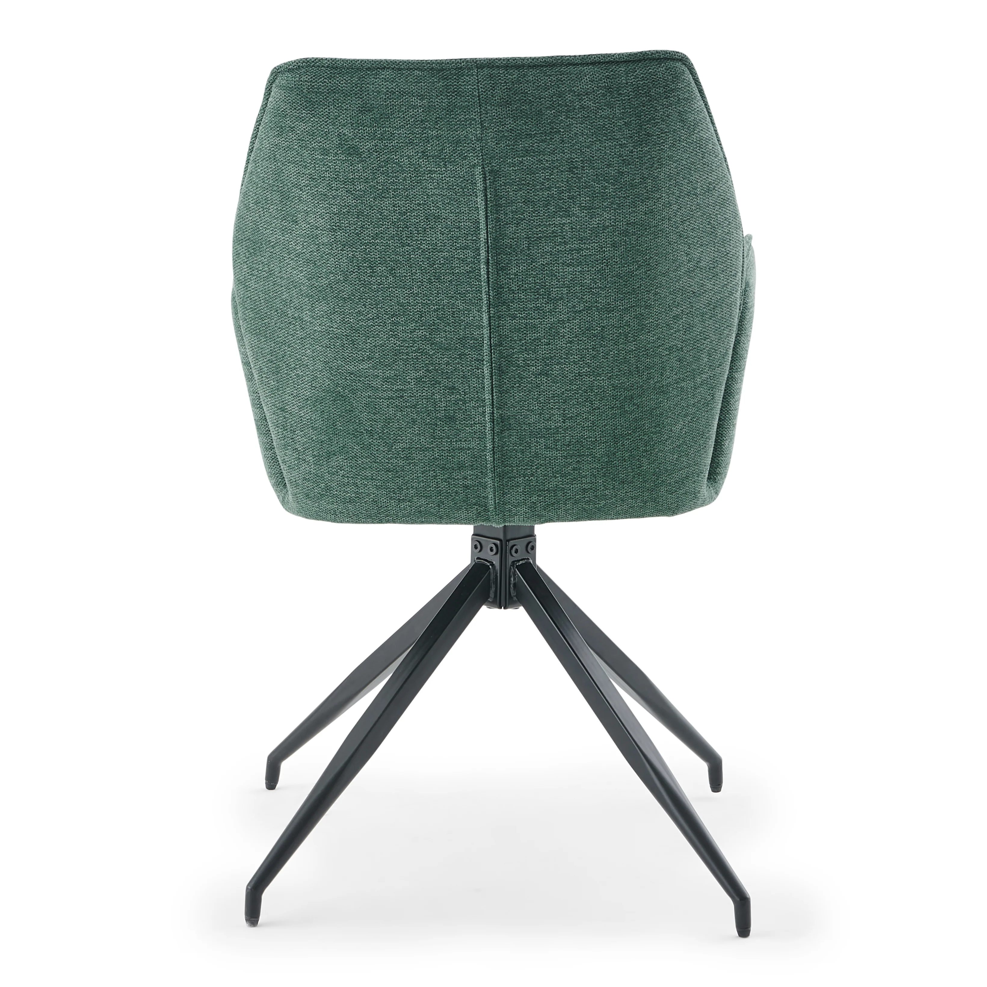 Minna - Matstol i grön textil med 360 graders rotation - Image 3