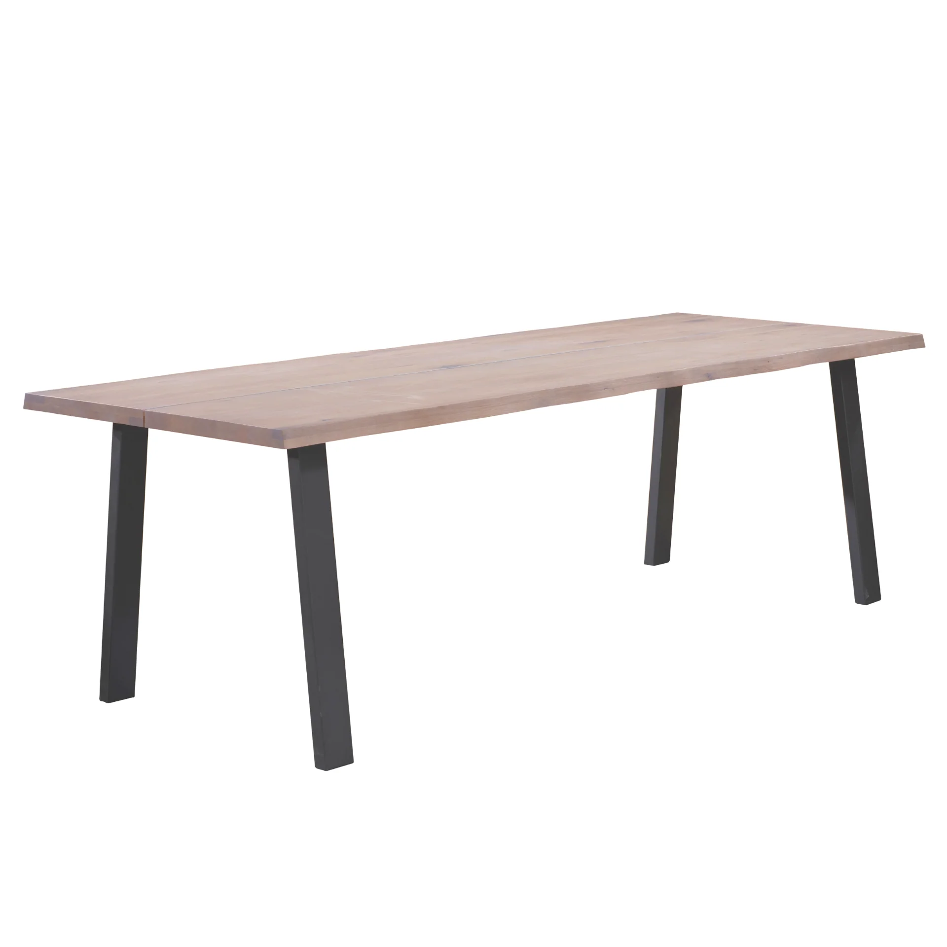 Molly - Plankbord 300 x 95 cm i vitoljad ek med A-ben (förberett för tilläggsskivor)