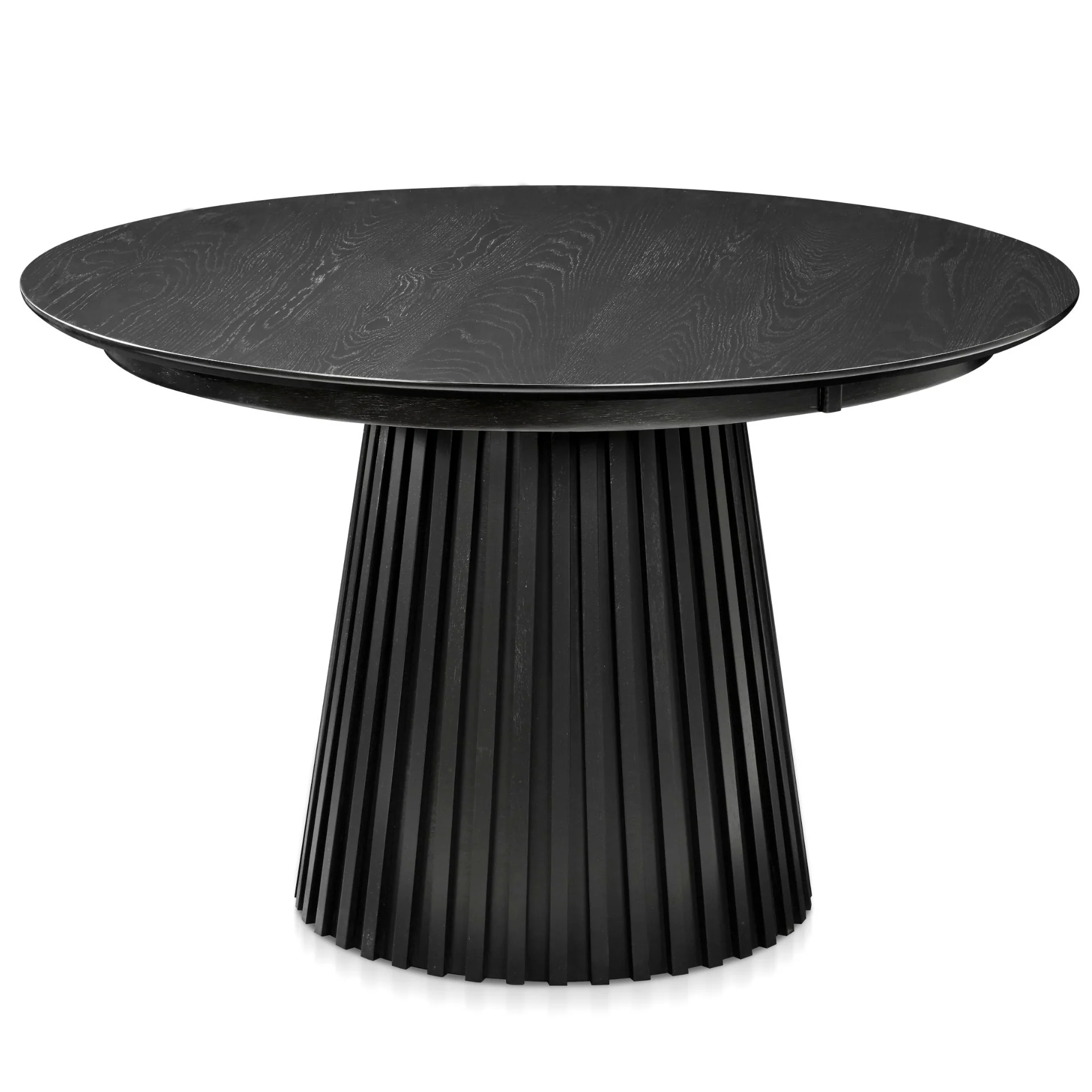 Monica - Runt lamellmatbord i svart, 120 cm