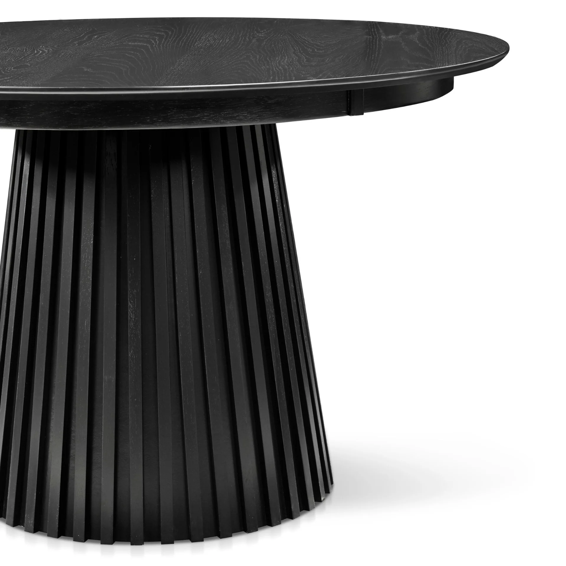 Monica - Runt lamellmatbord i svart, 120 cm - Image 2