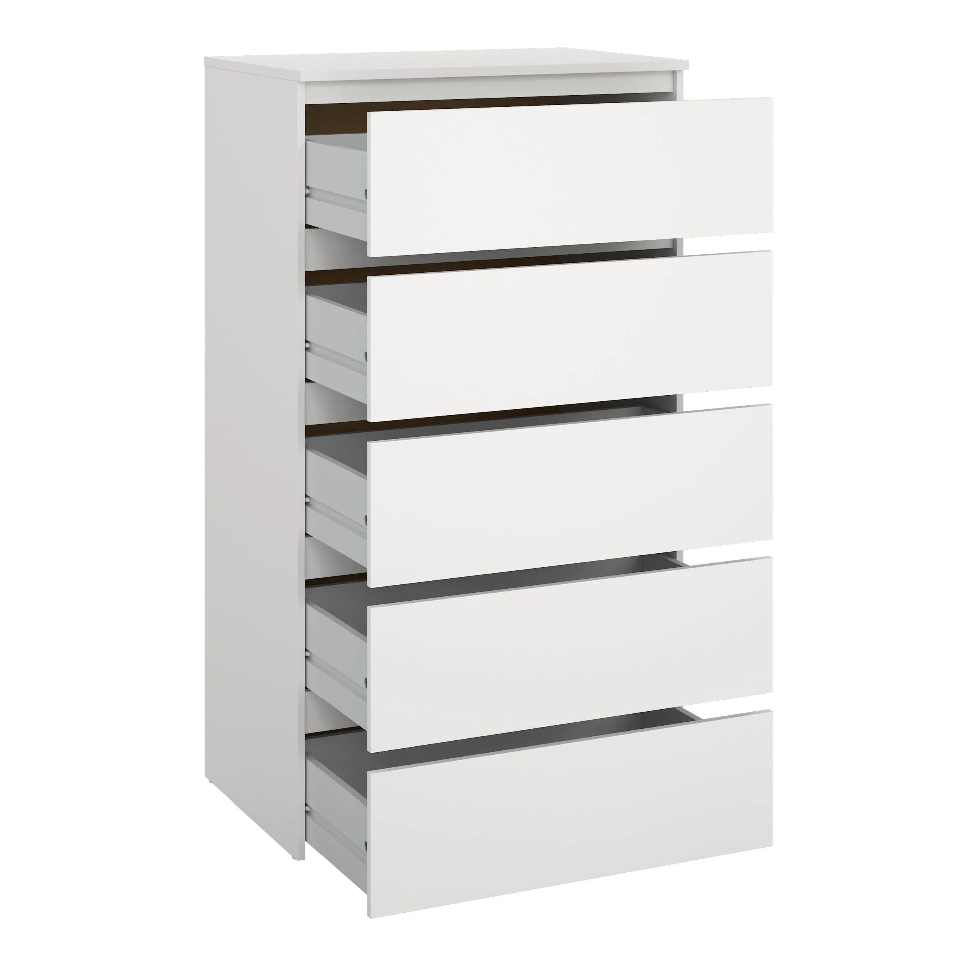Maise byrå/kommod H:114 x B:65 x D:41 cm med 5 lådor i vitt - Image 3