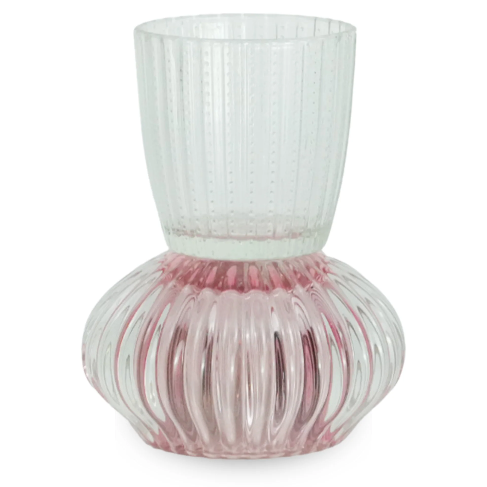 Nori glas ljusstake/Värmeljushållare ljusrosa/klart 13,5 cm - Image 2