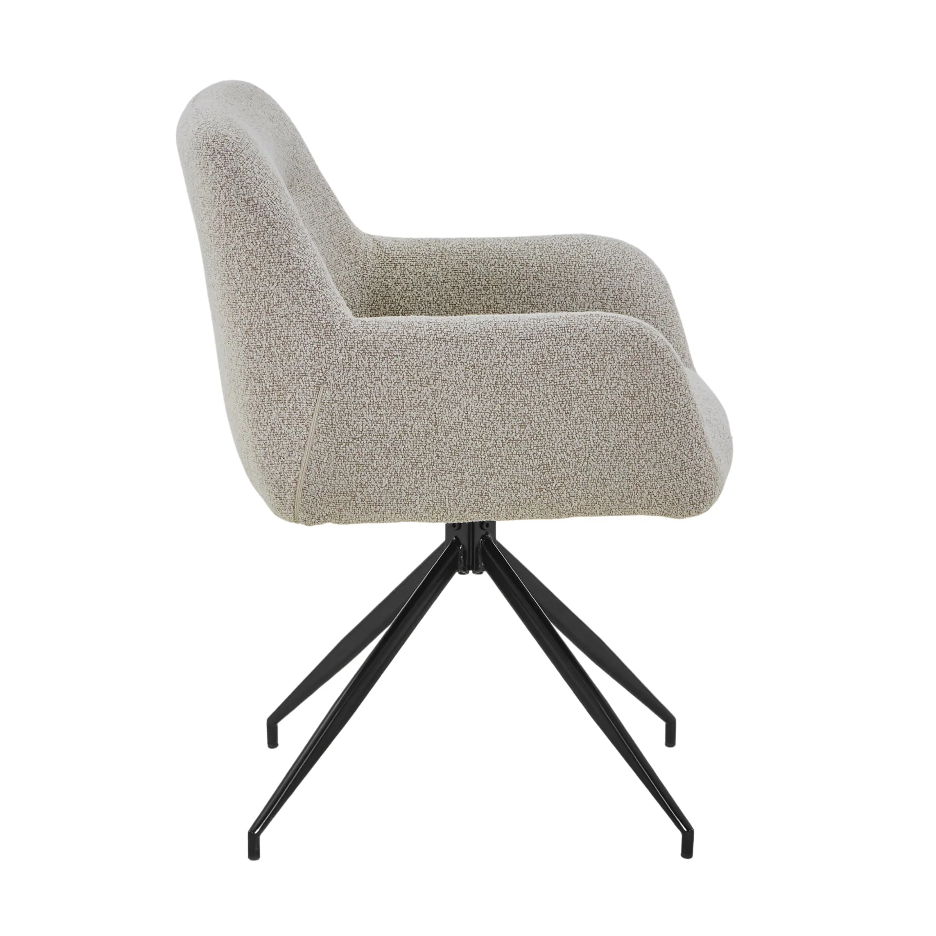 Ofelia matstol - beige bouclé med 360 graders snurrfunktion - Image 5